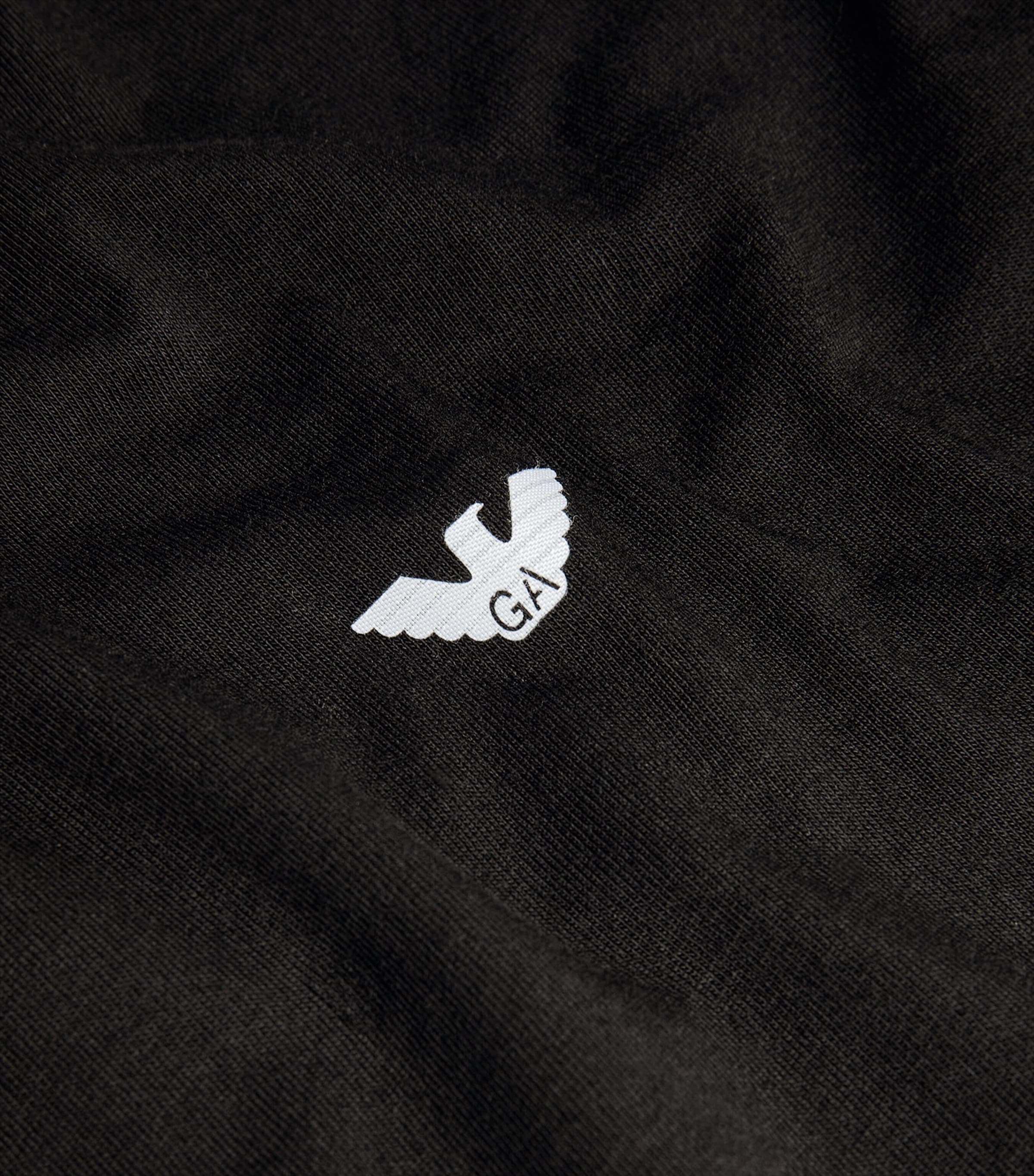 V-Neck Cotton Eagle T-Shirt 00020 BLACK Image 4