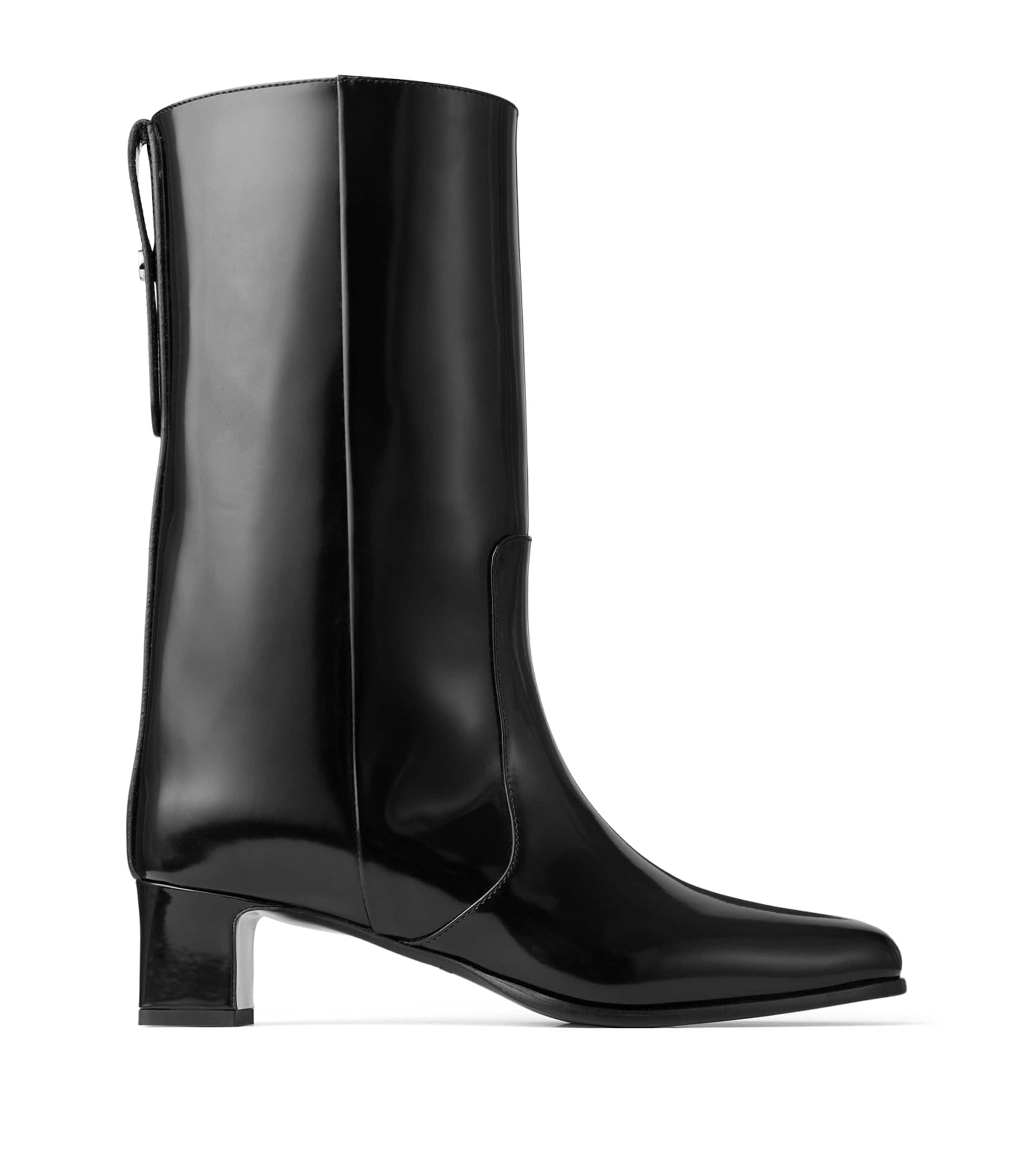 Jimmy Choo Caly 45 Leather Mid-Calf Boots Black