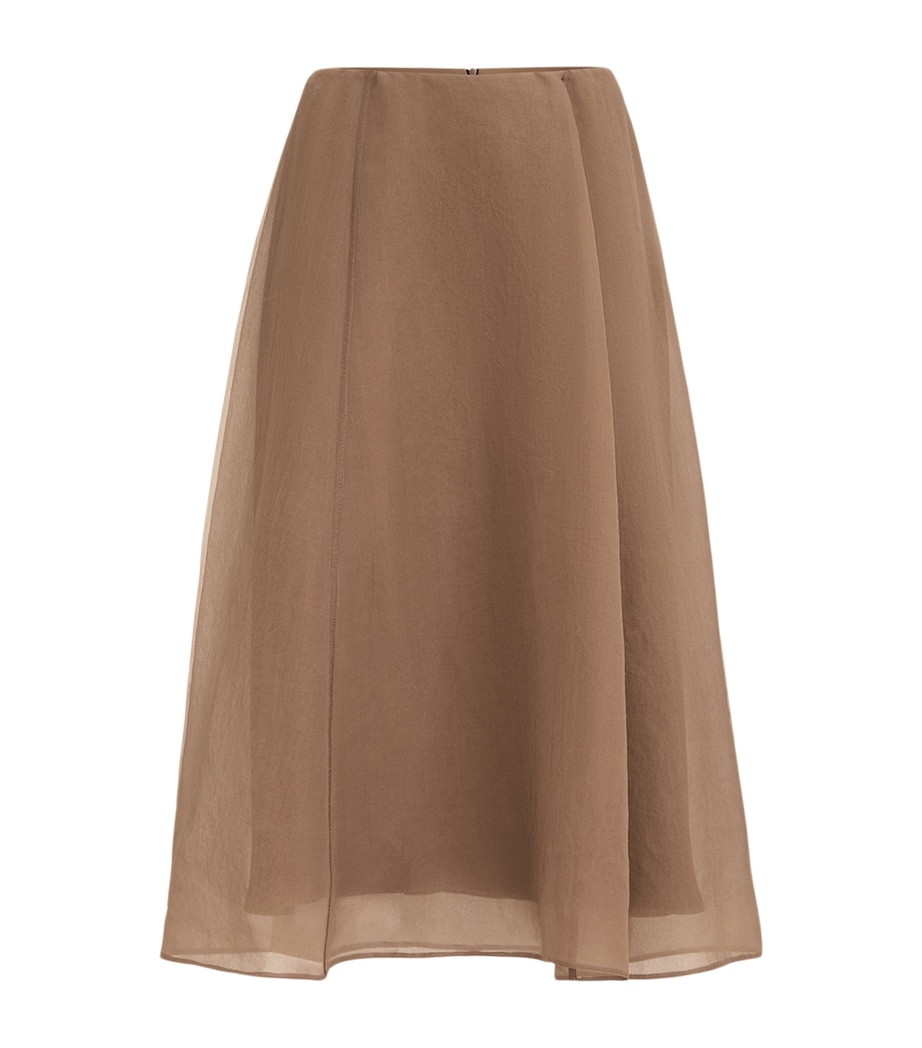 Brunello Cucinelli Womens Silk Midi Skirt Image 1
