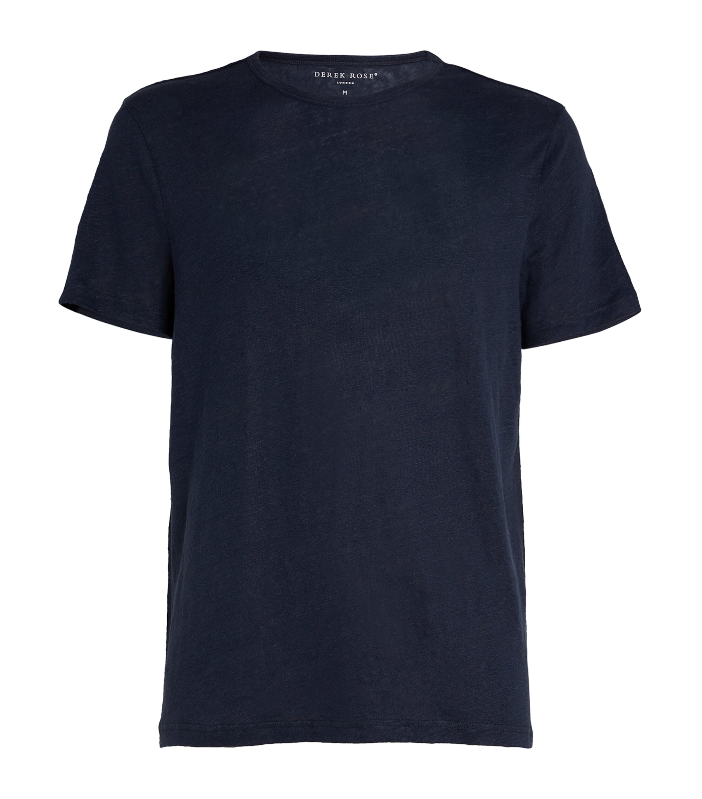 Derek Rose Linen Jordan T-shirt In Navy