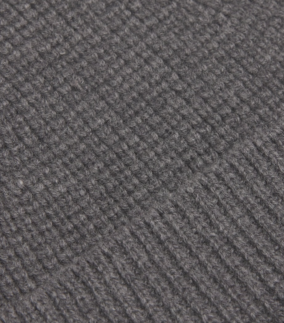 Wool-Cashmere Waffle Beanie GYAD CHARCOAL MELANG Image 3
