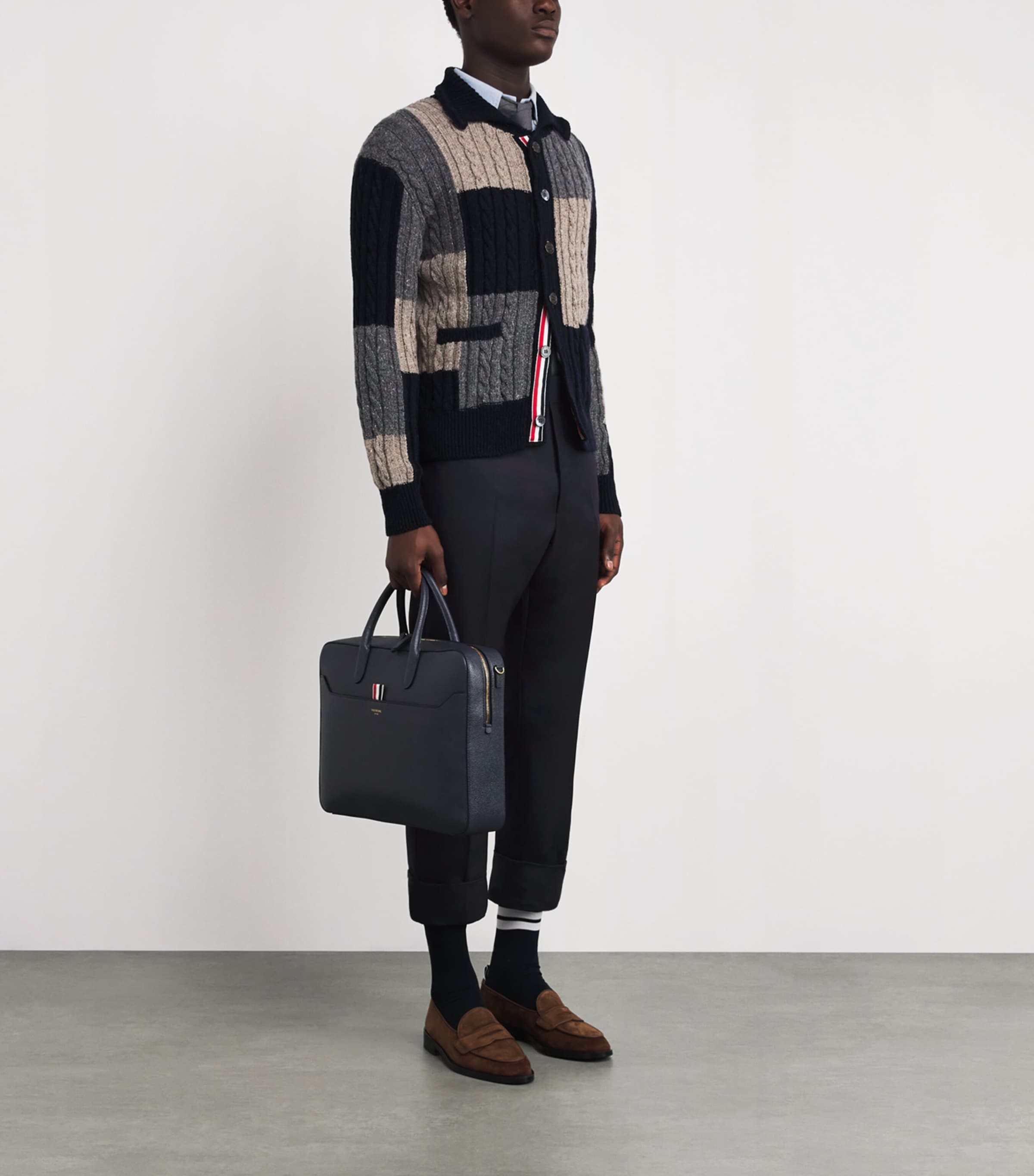 Thom Browne Mens Wool Tailored Trousers Navy Image 2