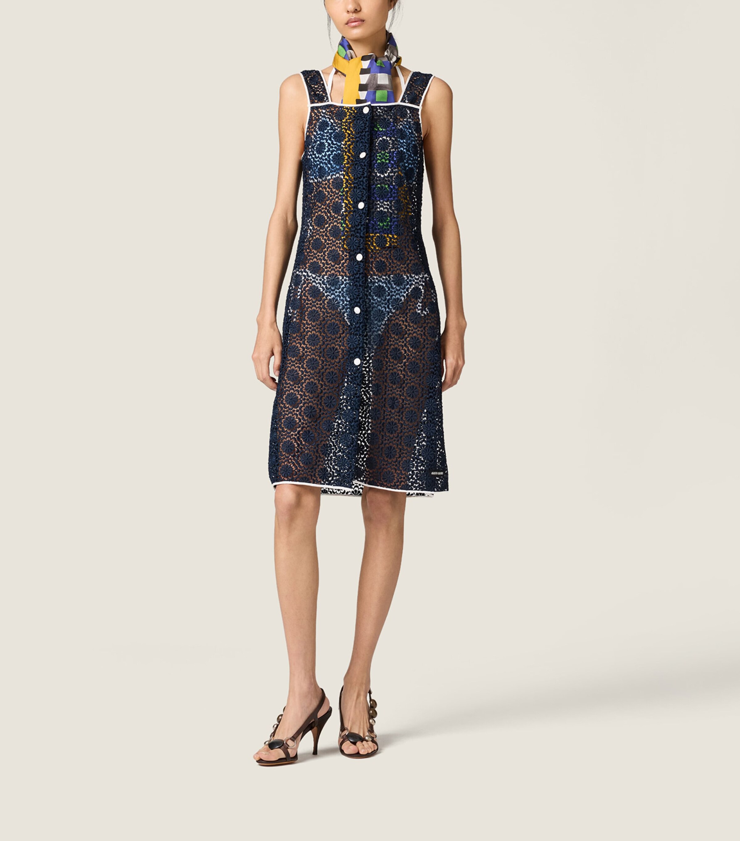 Miu Miu Womens Macramé Mini Dress Image 2