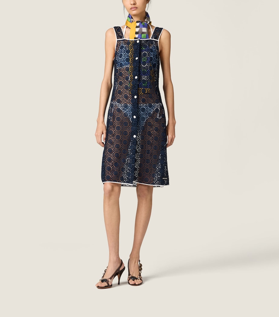Miu Miu Womens Macramé Mini Dress Image 2