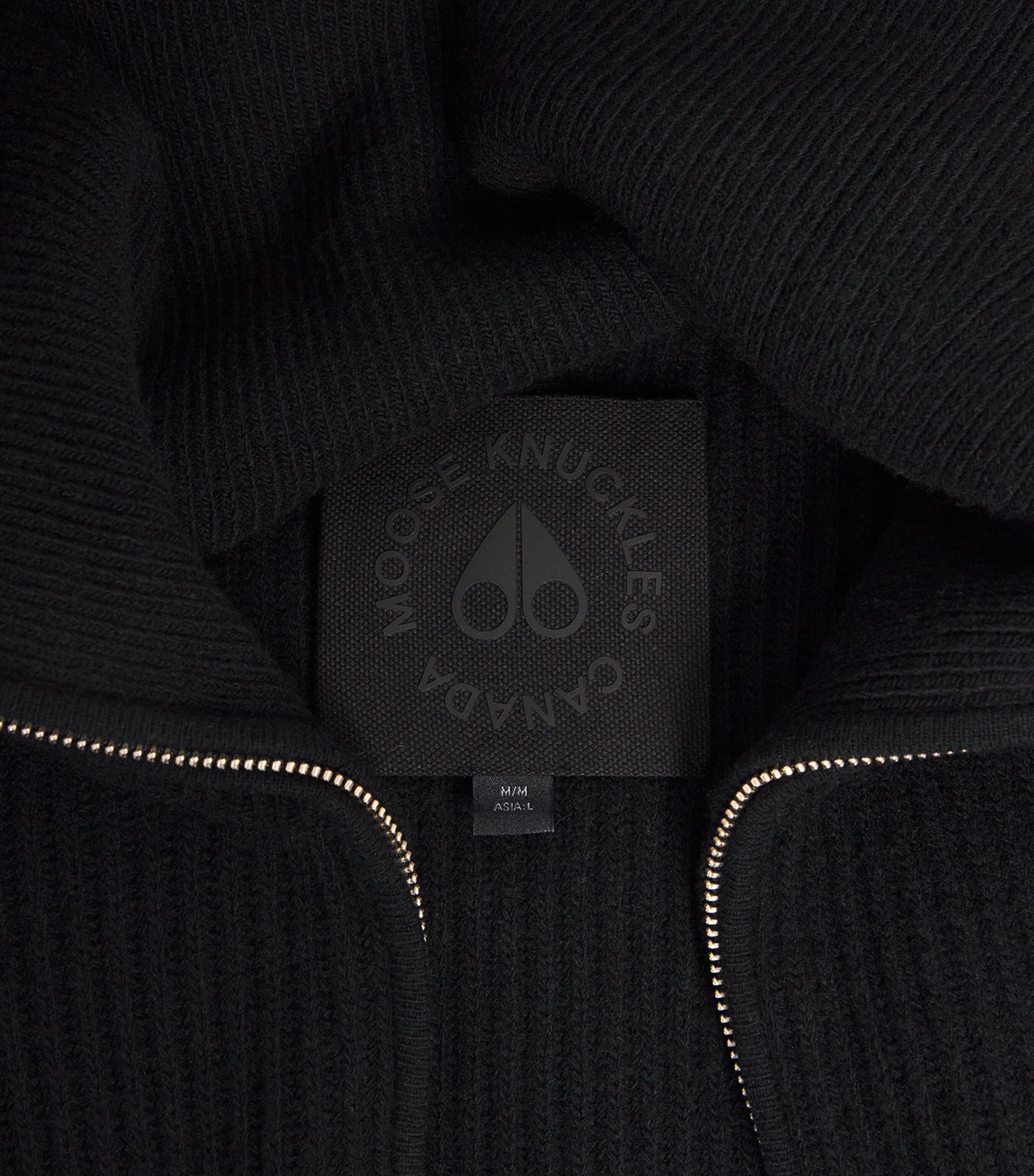 Wool Ribbed Zip-Up Cardigan BLACK - 292 Image 5