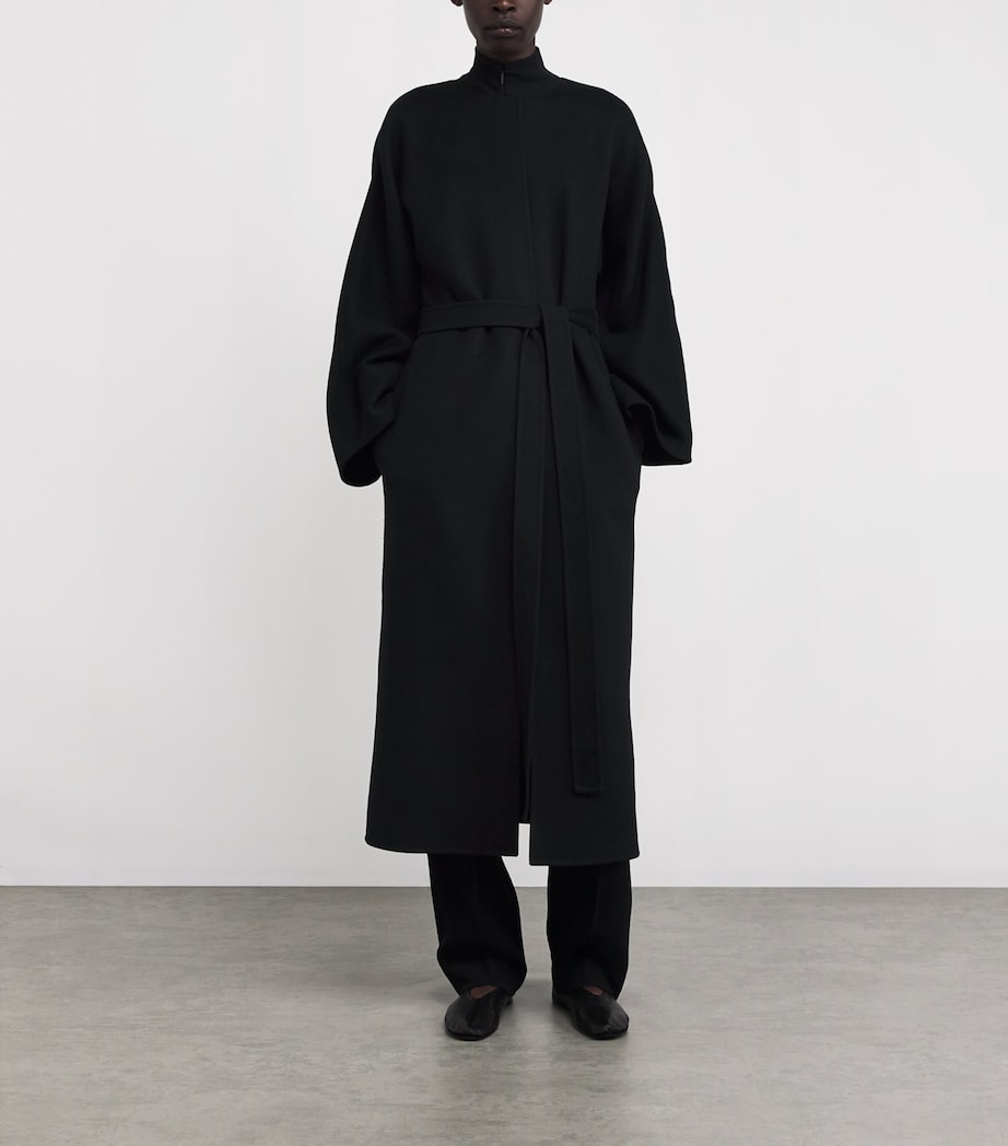 The Row Womens Nilsat Cashmere Coat Black Image 3