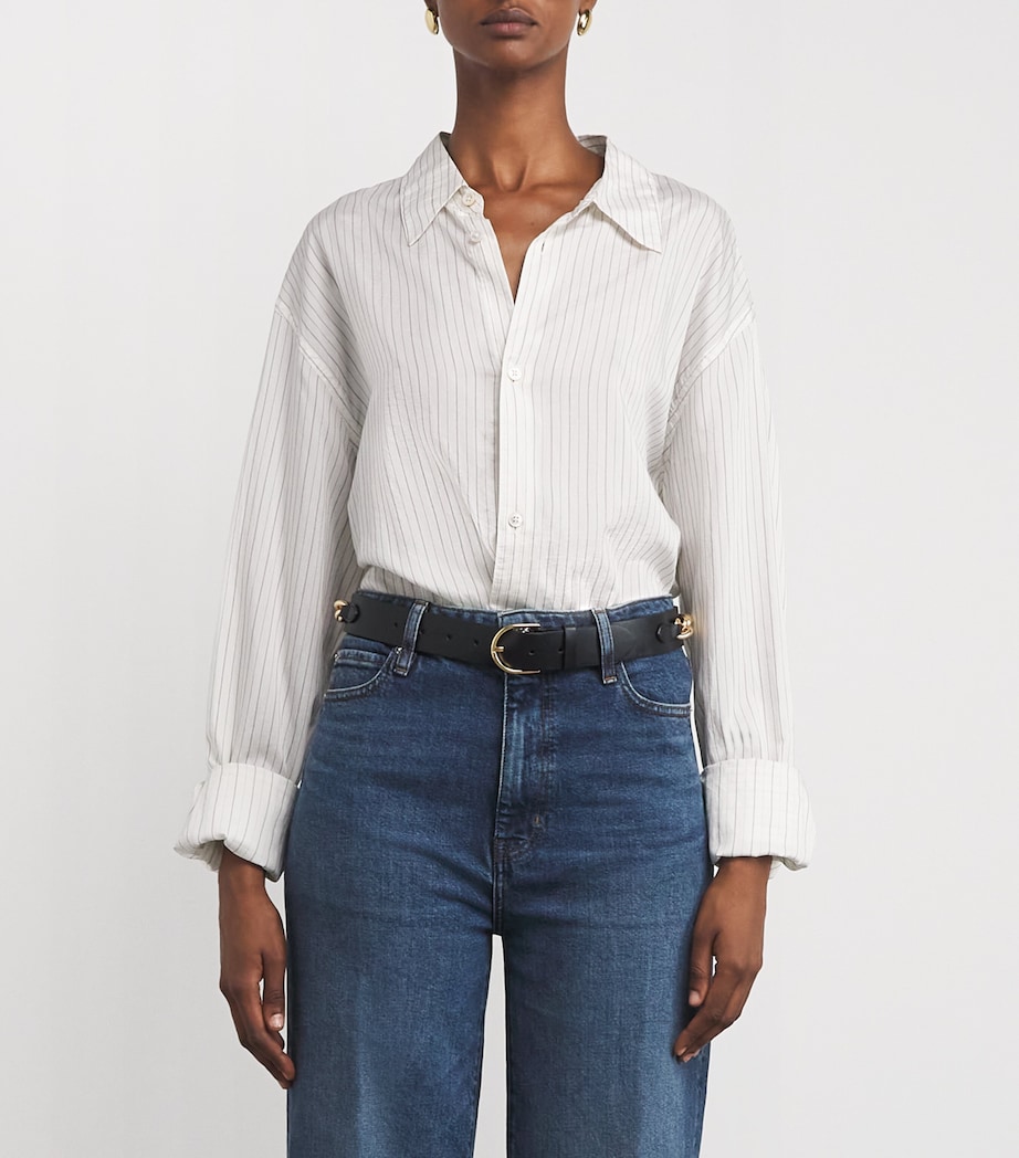 Leather Chain Detail Belt BLACK Image 2