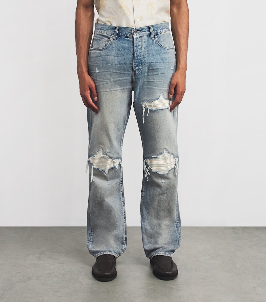 Distressed MX1 Straight Jeans ANTIQUE INDIGO Image 3