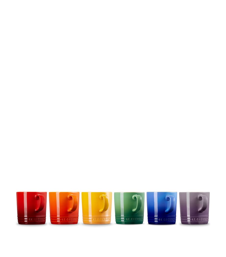 Stoneware Rainbow Mugs (Set of 6) NO COLOUR Image 4