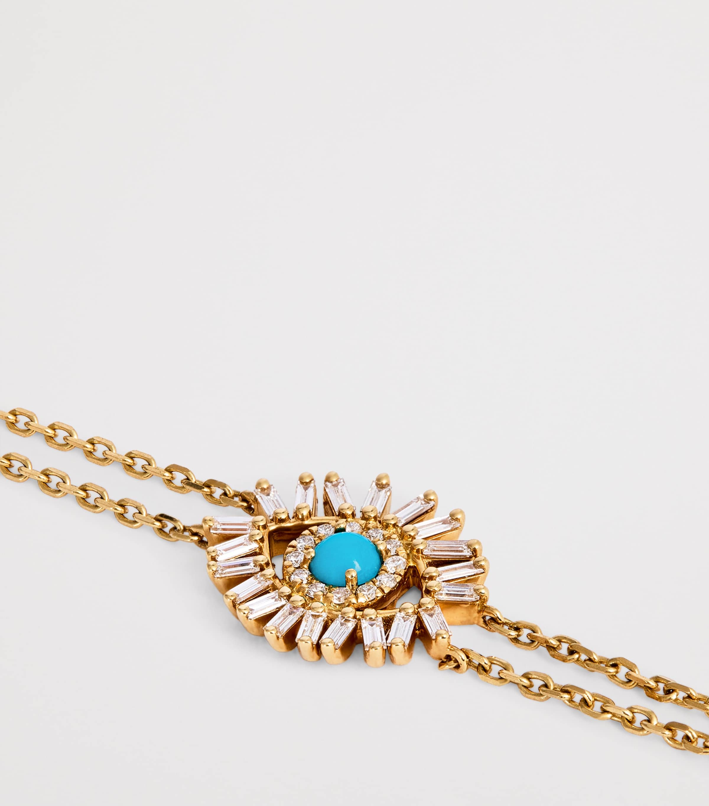 Yellow Gold and Turquoise Evil Eye Chain Bracelet 18K YG/TURQ Image 3