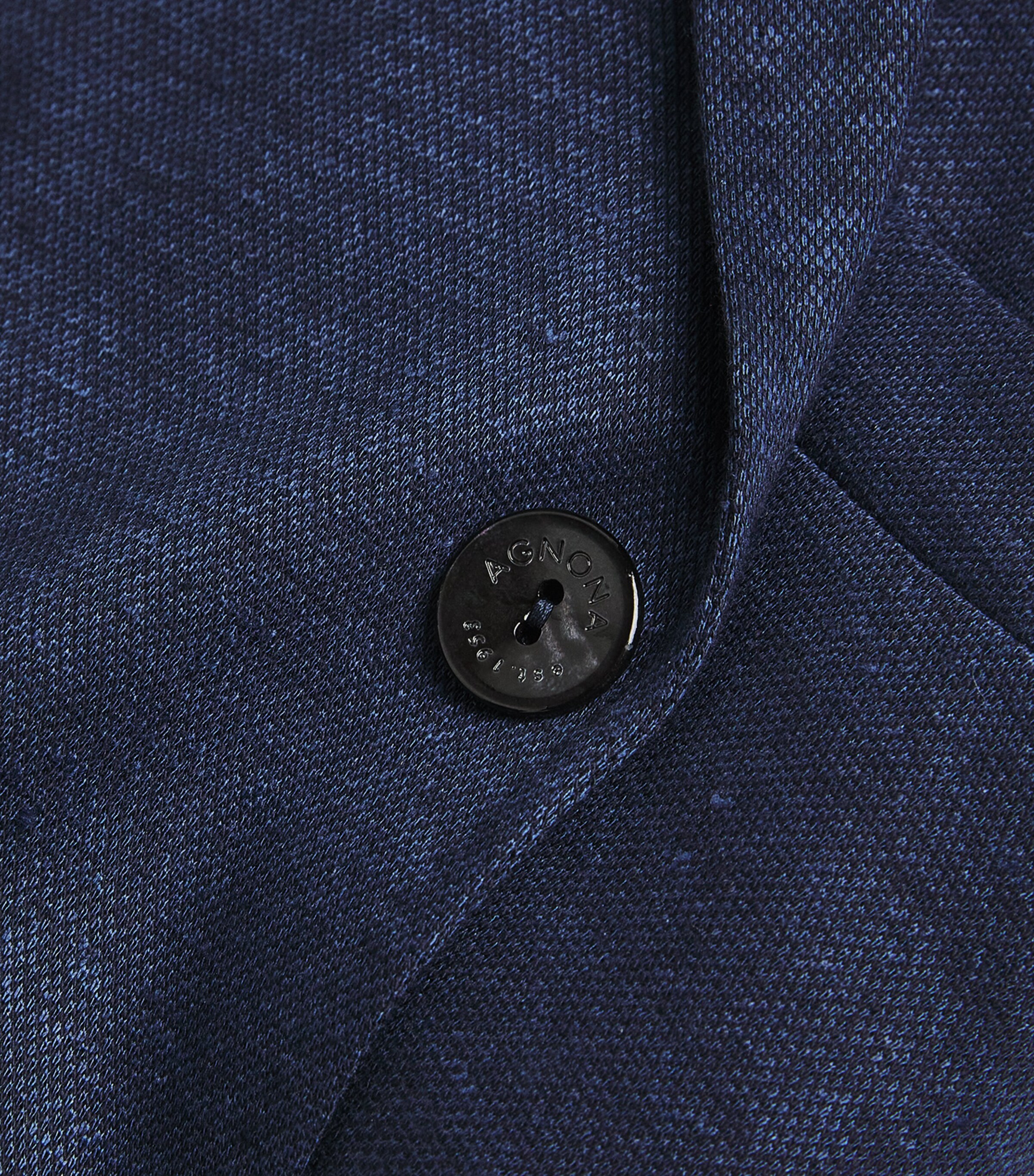 Linen-Cotton Single-Breasted Blazer B89 NAVY Image 5