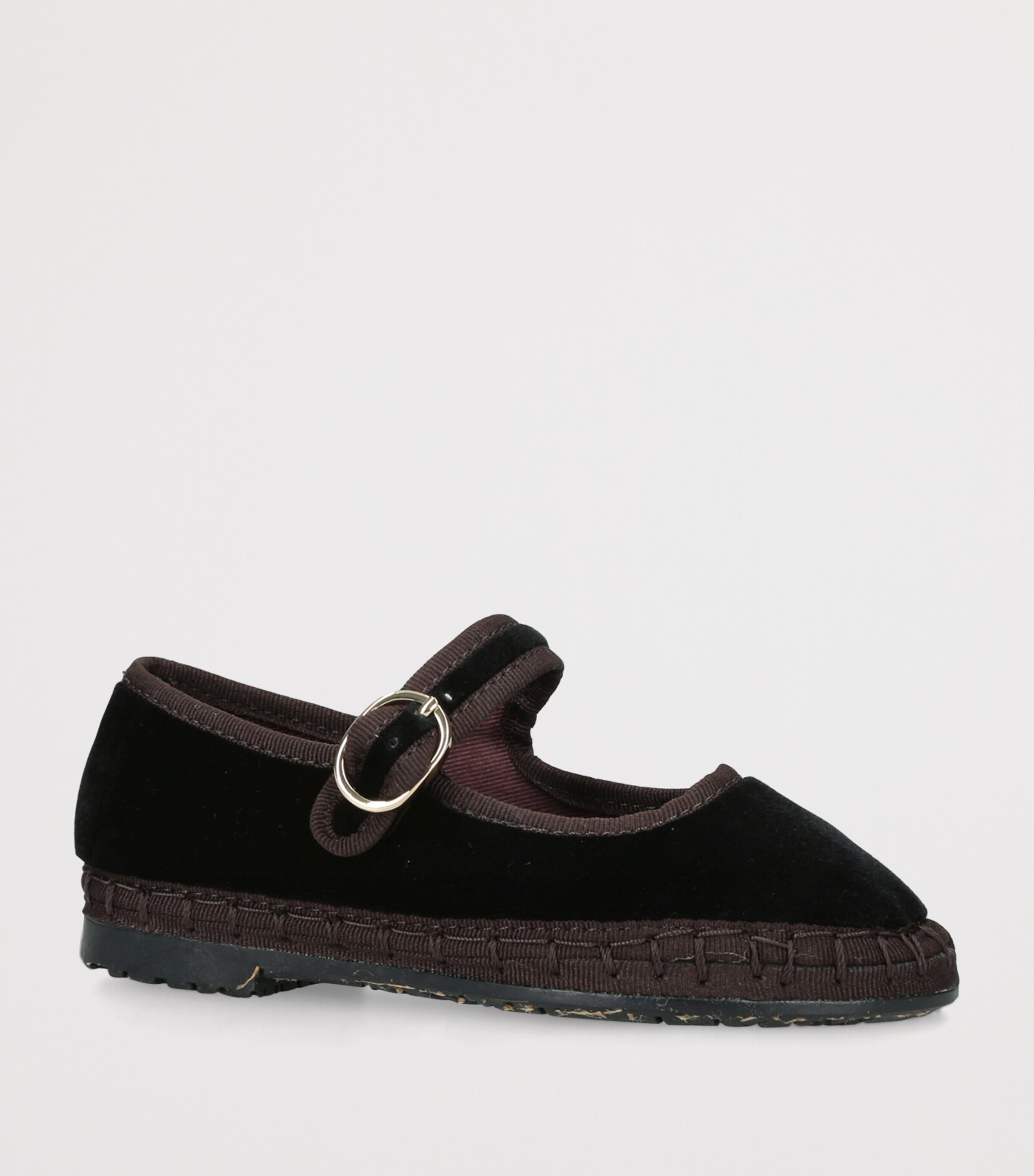 Flabelus Velvet Sethe Mary Janes Dark Brown Image 2