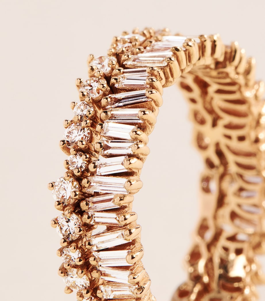 Suzanne Kalan Rose Gold and Diamond Classic Short Stack Eternity Ring Rg/wd Image 3