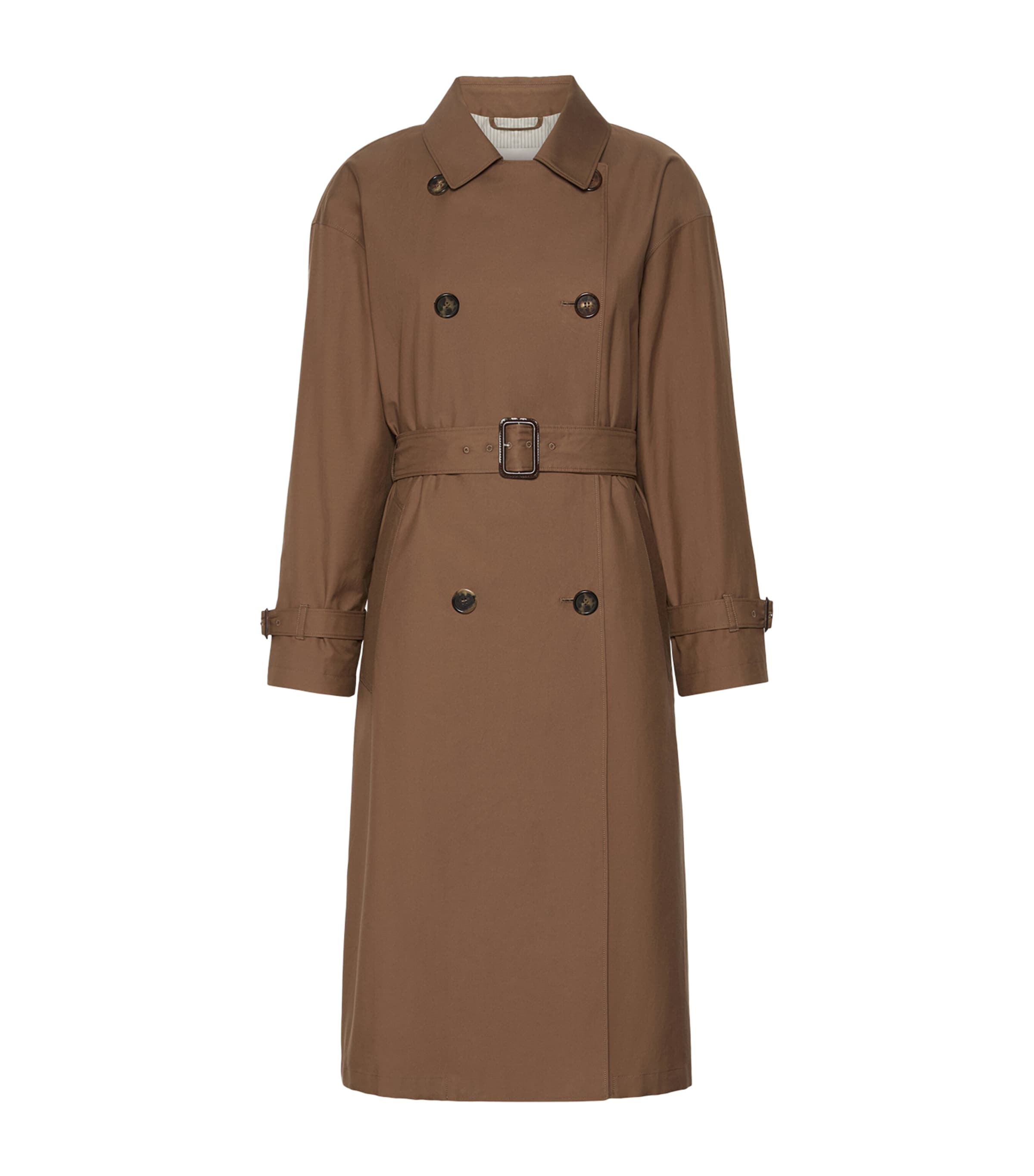 Max Mara Womens Water-Repellent Trench Coat Brown Image 1