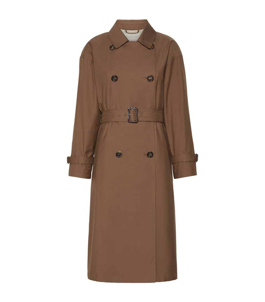Max Mara Womens Water-Repellent Trench Coat Brown Image 1