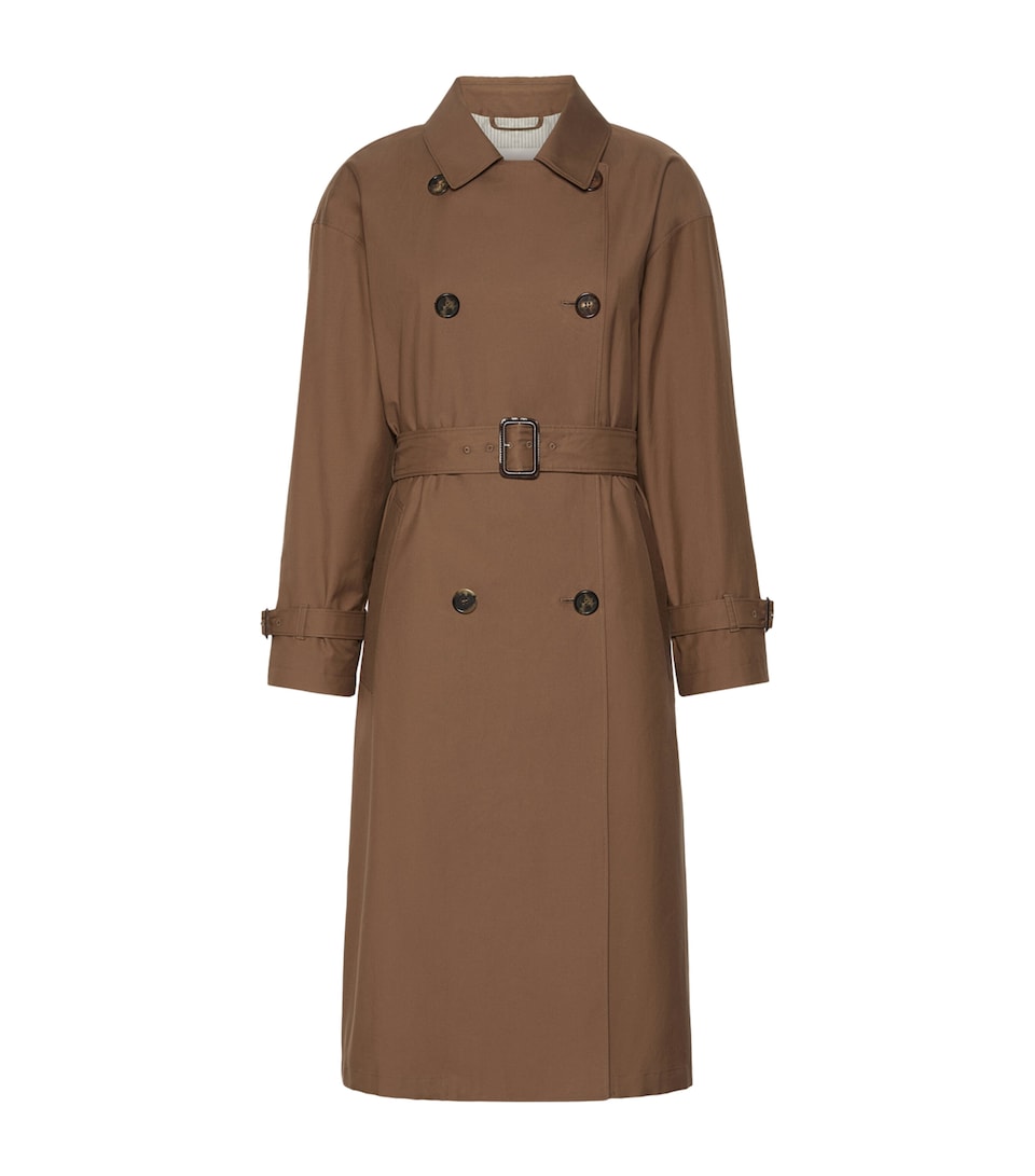 Max Mara Water-Repellent Trench Coat Brown