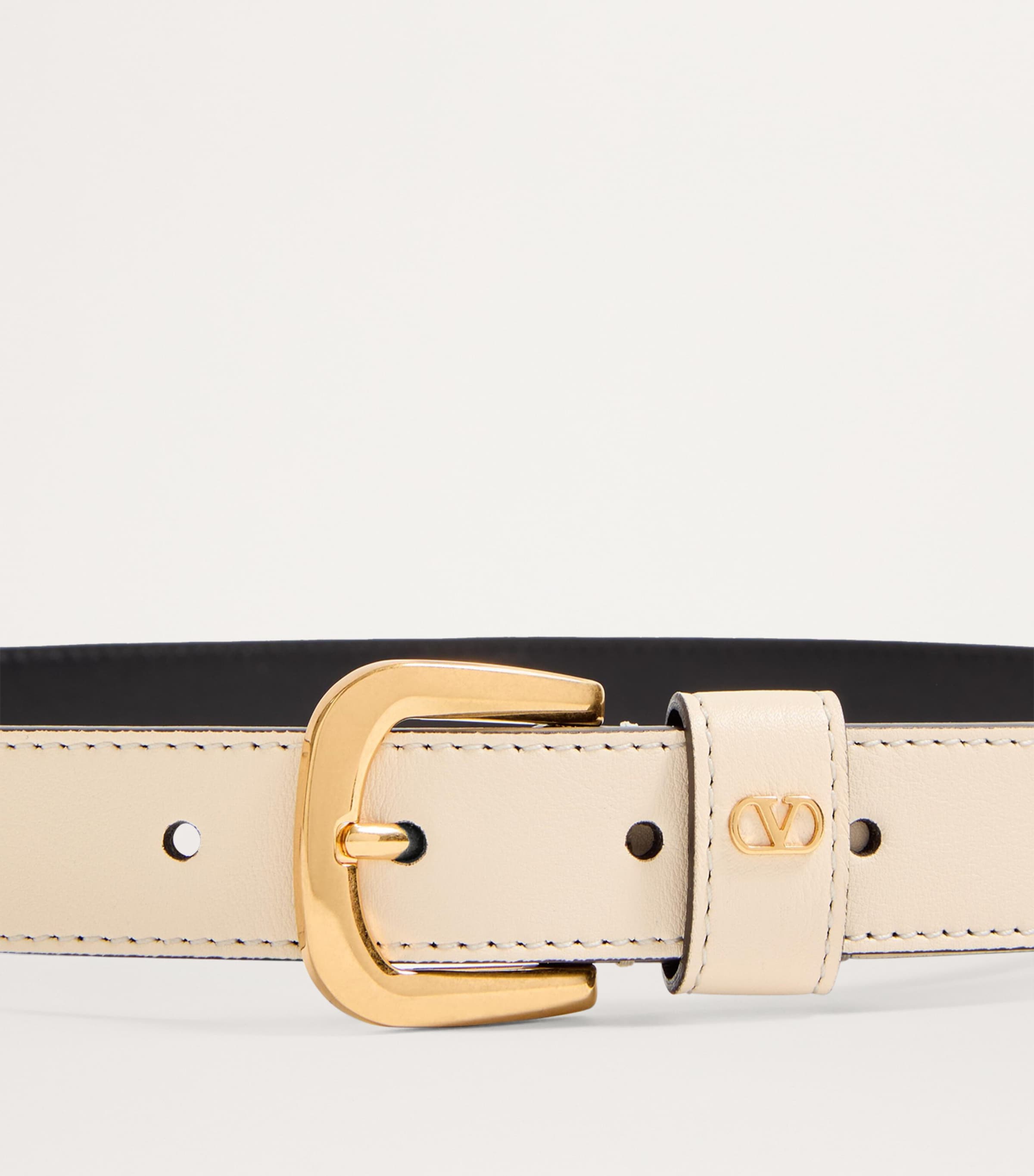 Leather VLogo Signature Belt REN Image 3