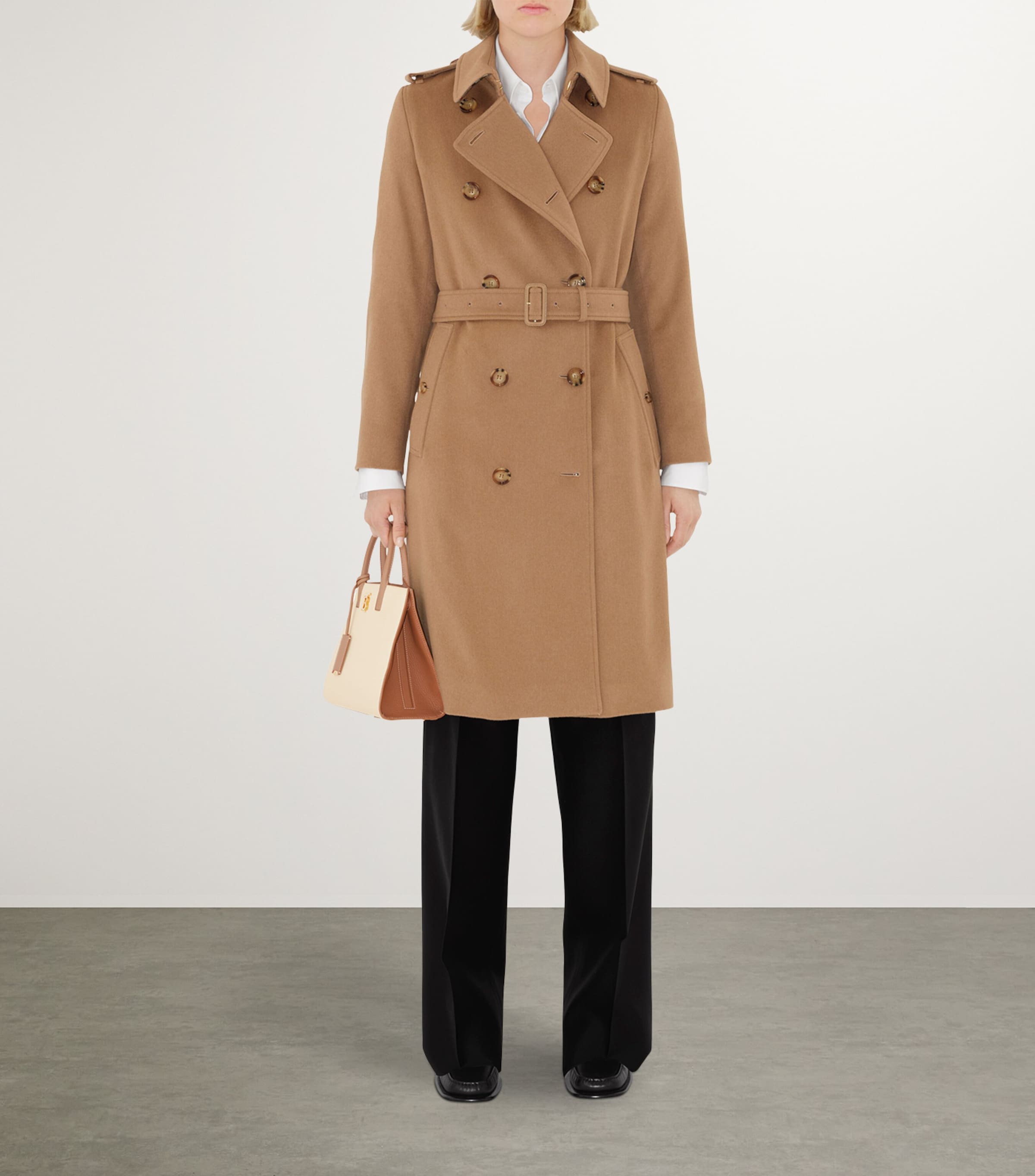Burberry Cashmere-Blend Kensington Trench Coat | Harrods US