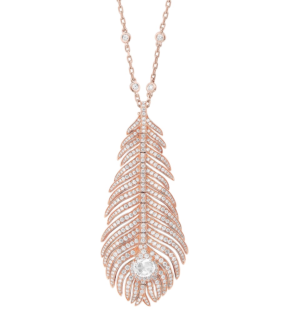 Boucheron Rose Gold and Diamond Plume de Paon Necklace Rose Gold Image 2