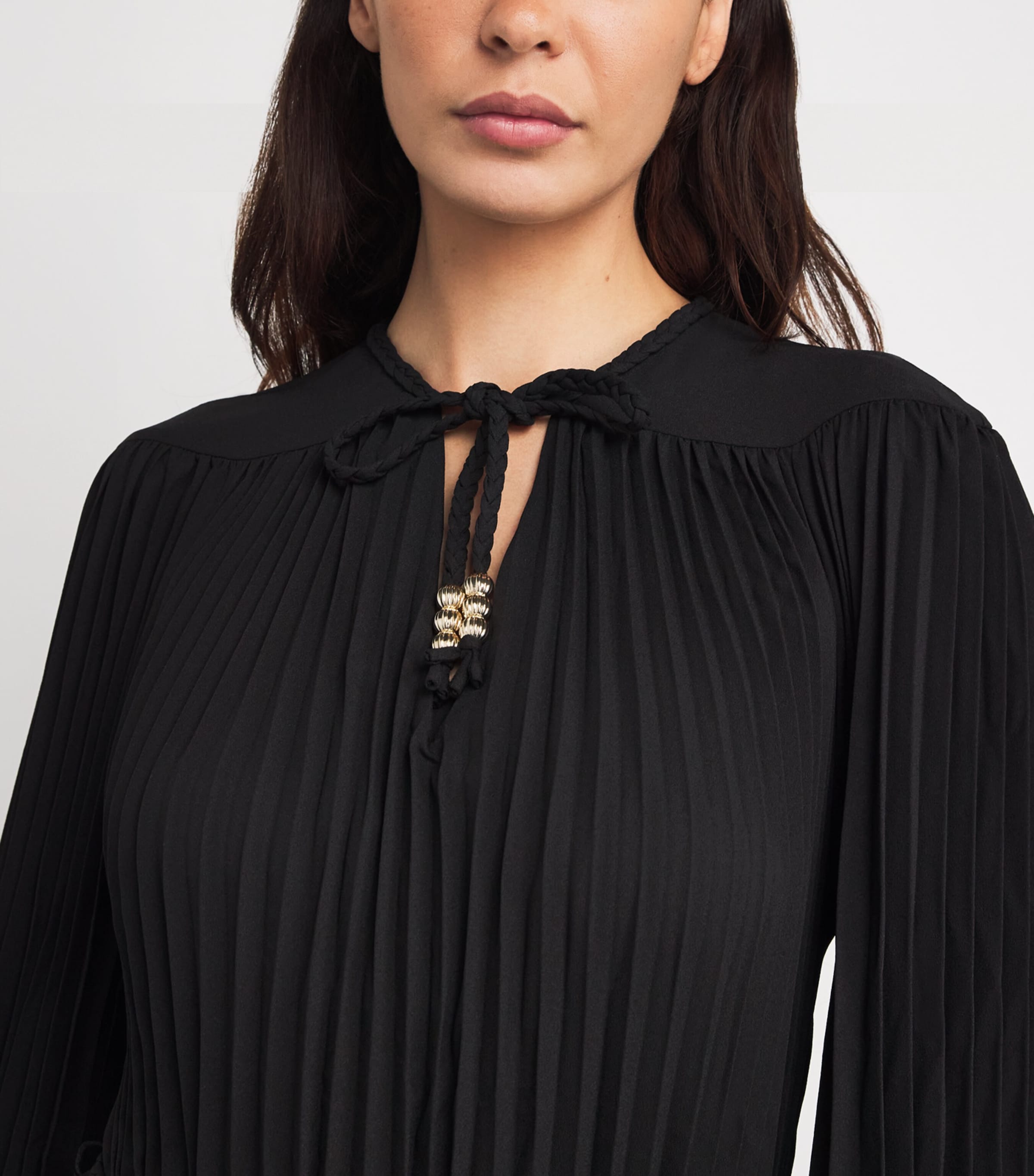 Bead-Detail Mini Dress BLACK Image 4