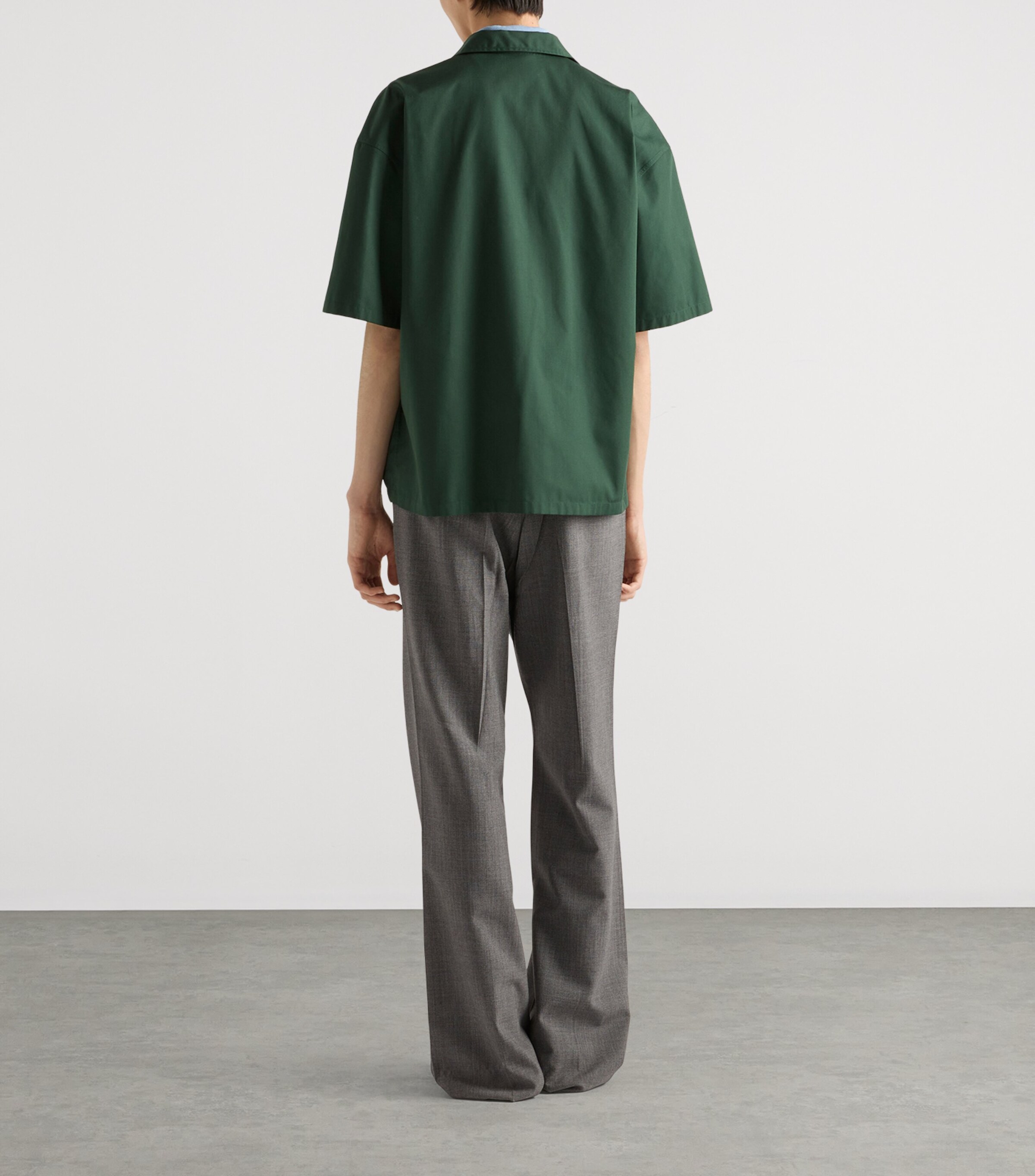 Prada Green Technical Cotton Short-Sleeve Shirt | Harrods MC