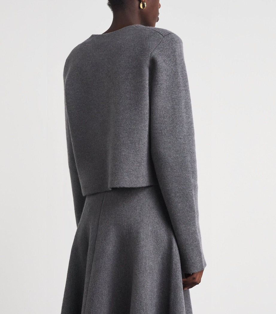 Brandon Maxwell Womens Virgin Wool Ryder Jacket Heather Grey Image 5