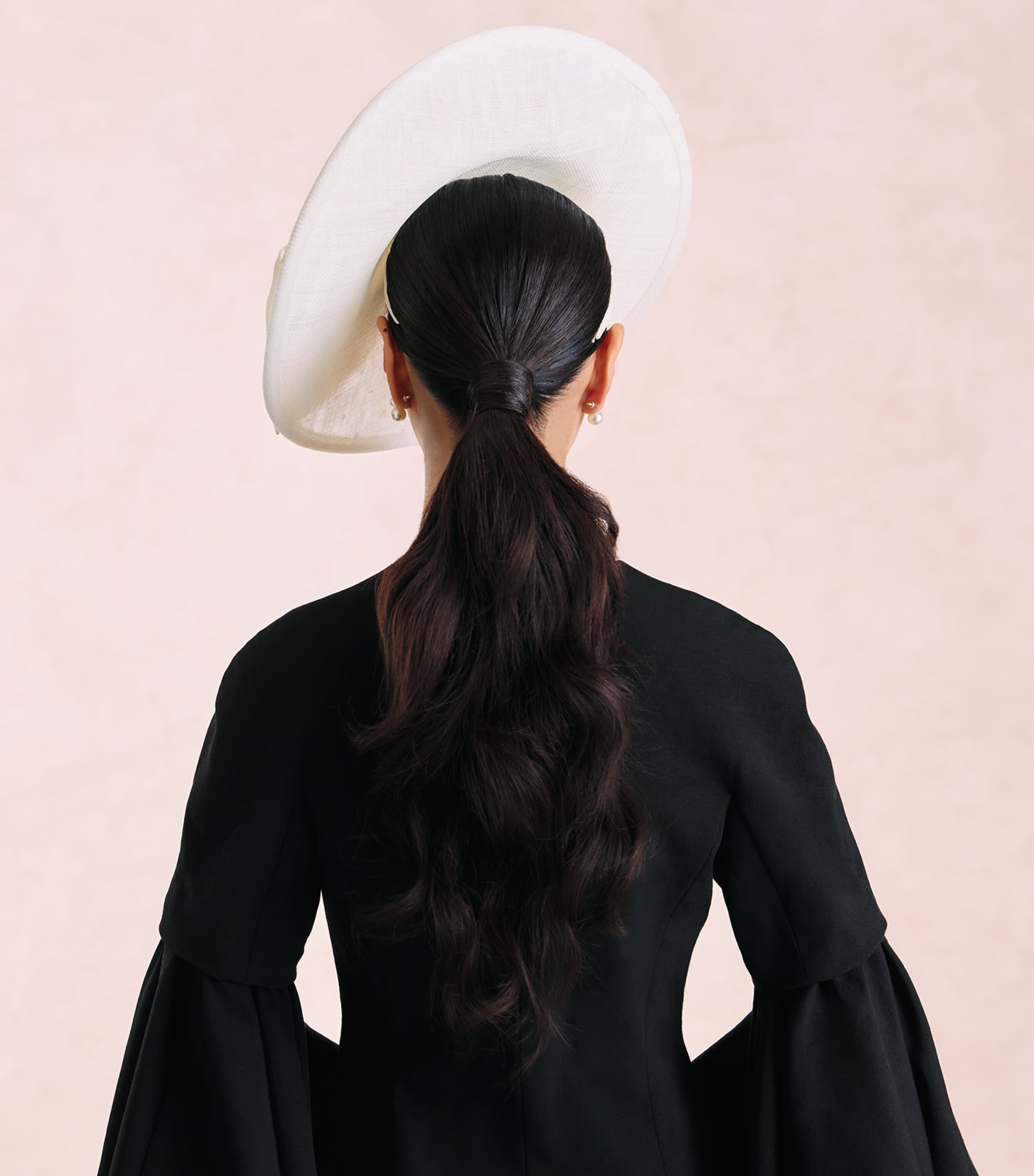 Victoria Grant Sinamay Straw Silk Bow Disc Hat Ivory Image 4
