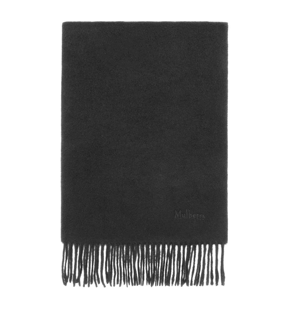 Mulberry Cashmere Logo Scarf Black Image 1