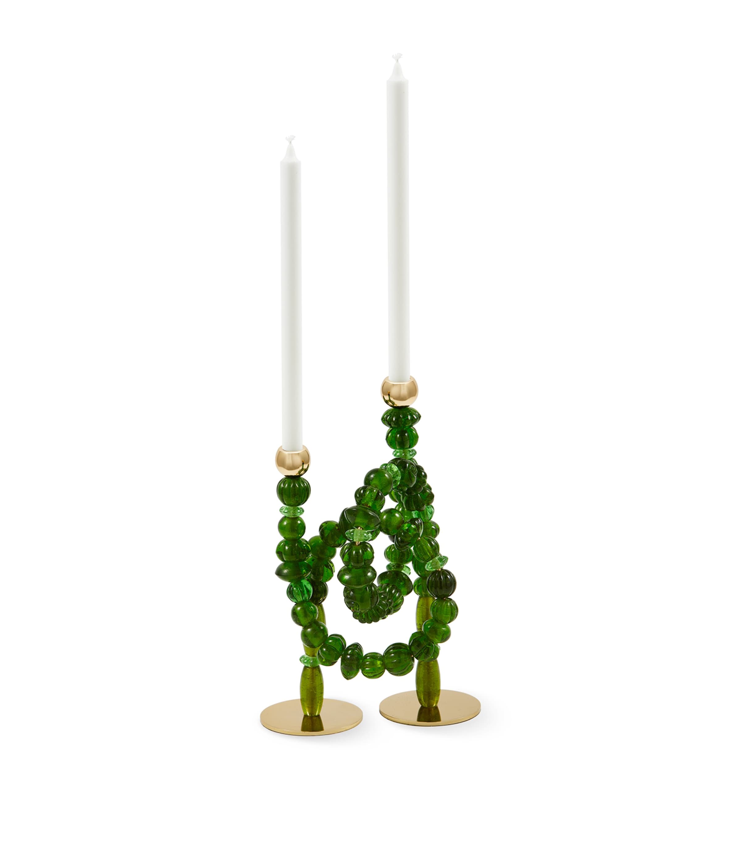 POLSPOTTEN Beads Candle Holder (38cm) Dark Green Image 2