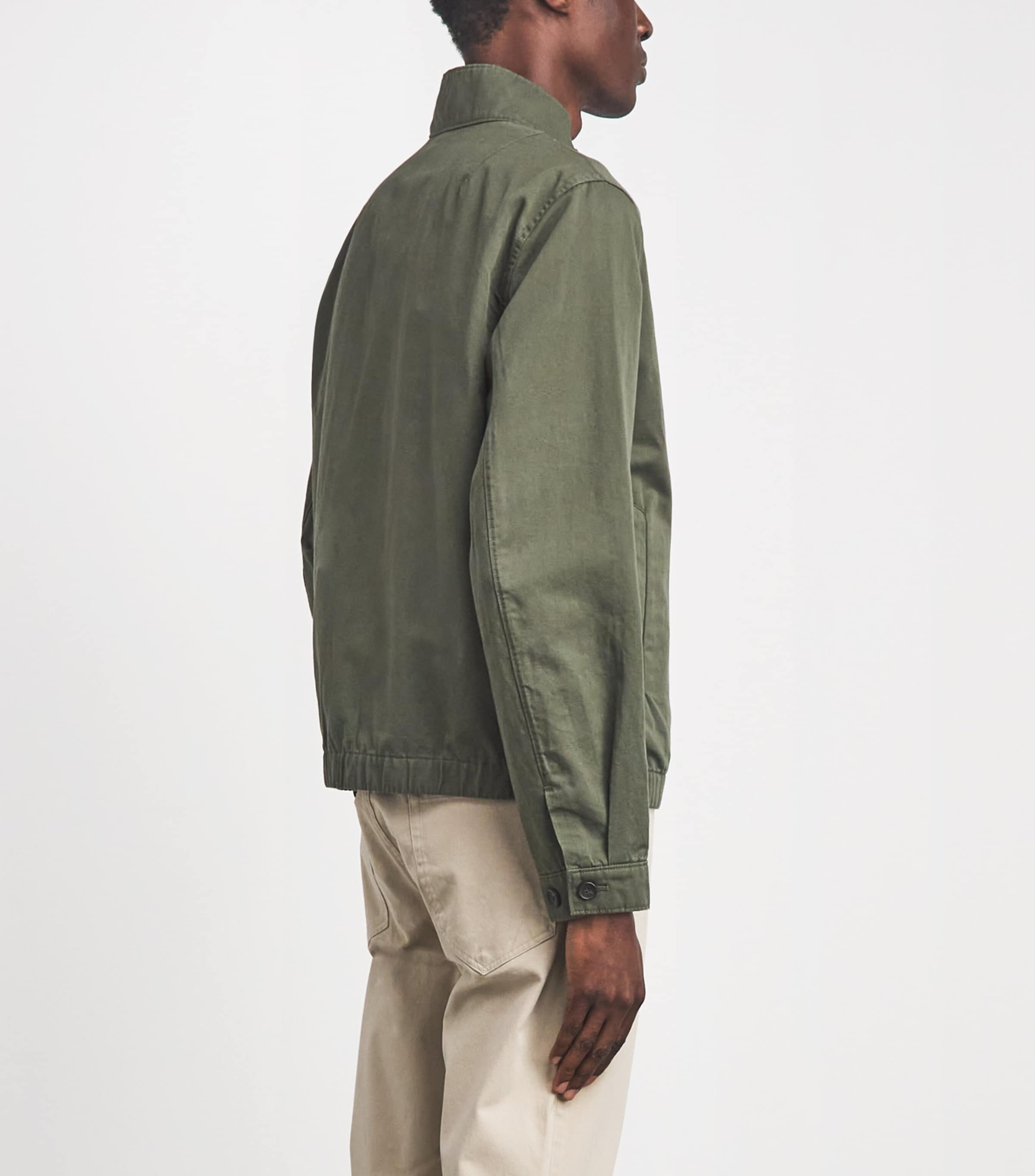 Vince Mens Cotton-Linen Bomber Jacket Coulter Green Image 5