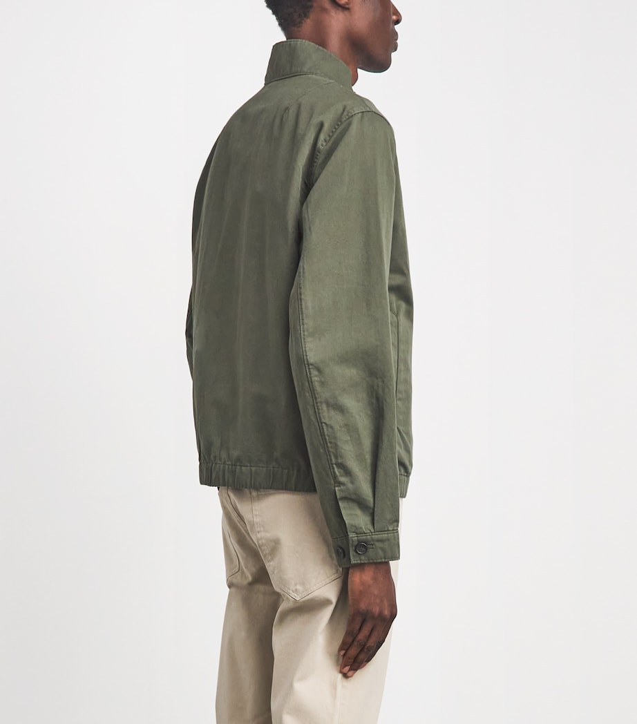 Vince Mens Cotton-Linen Bomber Jacket Coulter Green Image 5