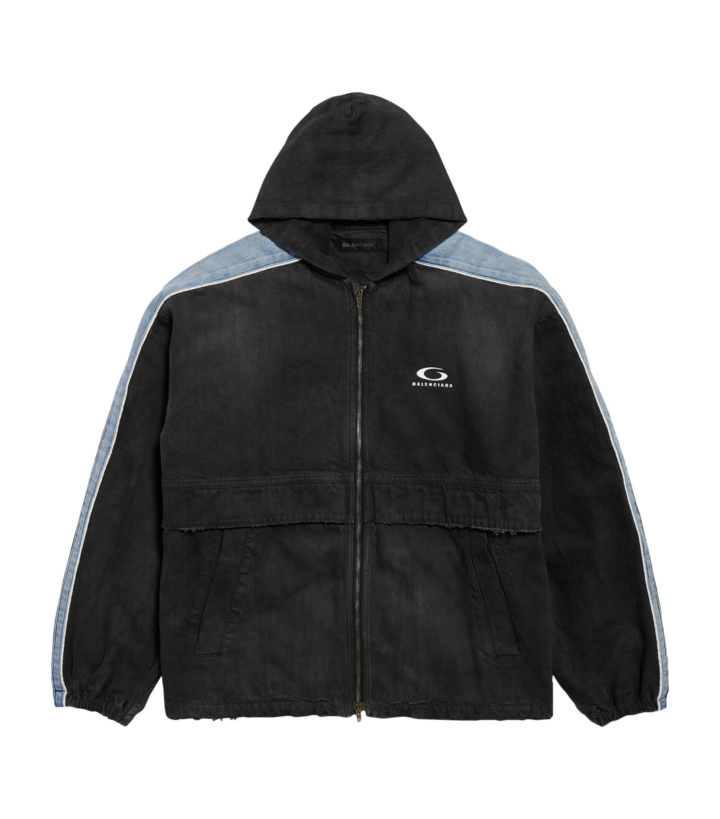 Balenciaga Mens Oversized Contrast-Detail Denim Jacket Image 1