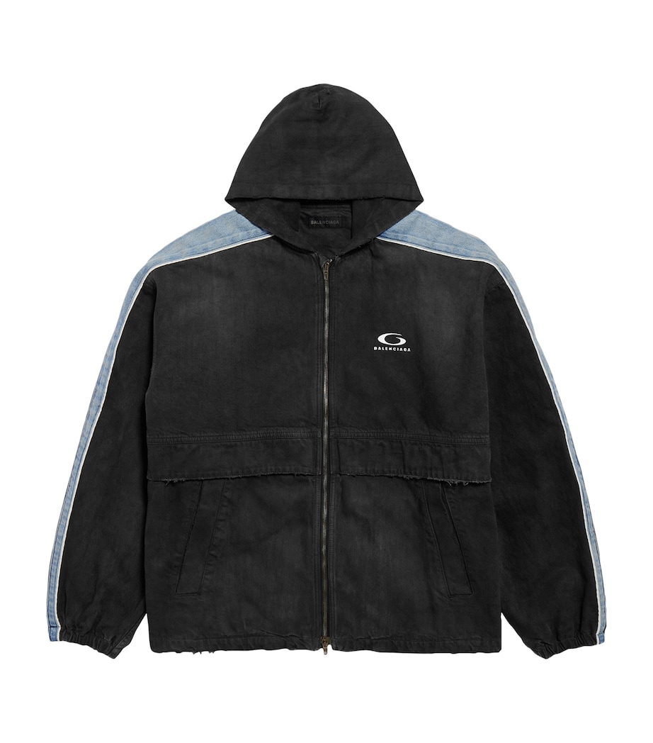Balenciaga Mens Oversized Contrast-Detail Denim Jacket Image 1