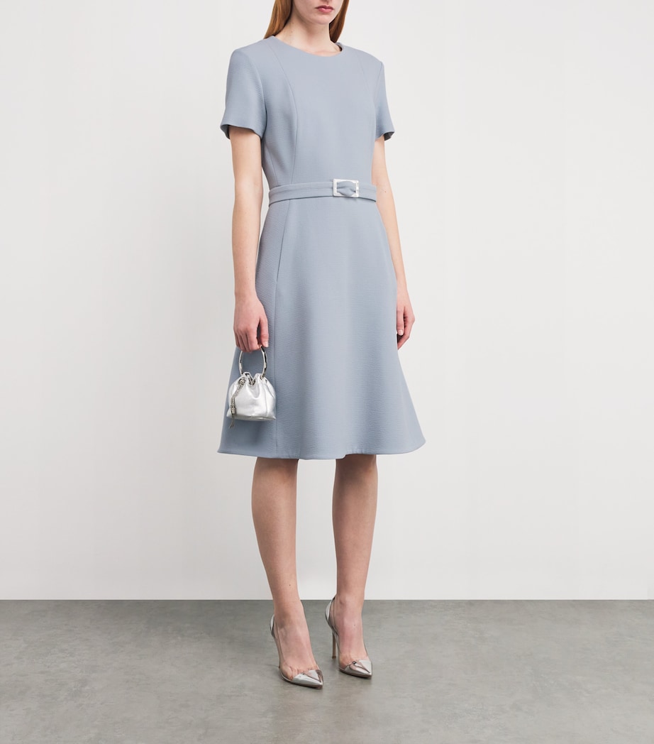 Stretch-Virgin Wool Midi Shift Dress GREY Image 2