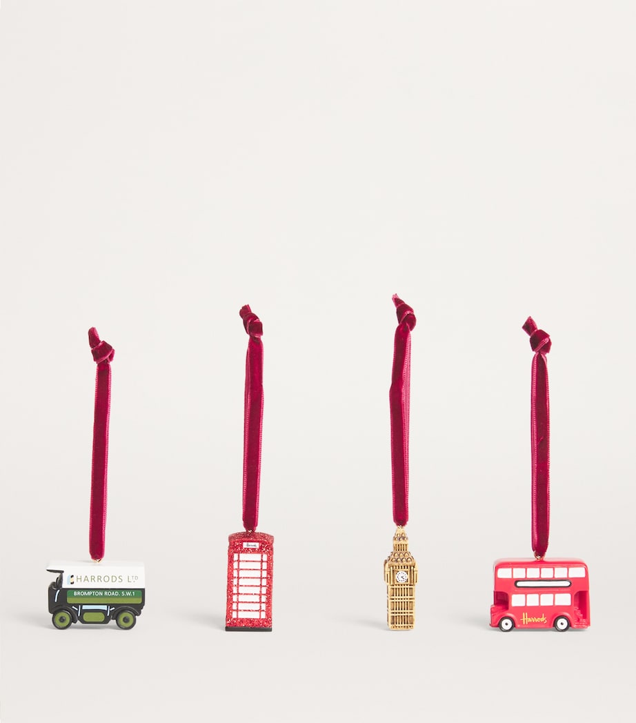 London Icons Tree Decorations (Set of 4) RED Image 2