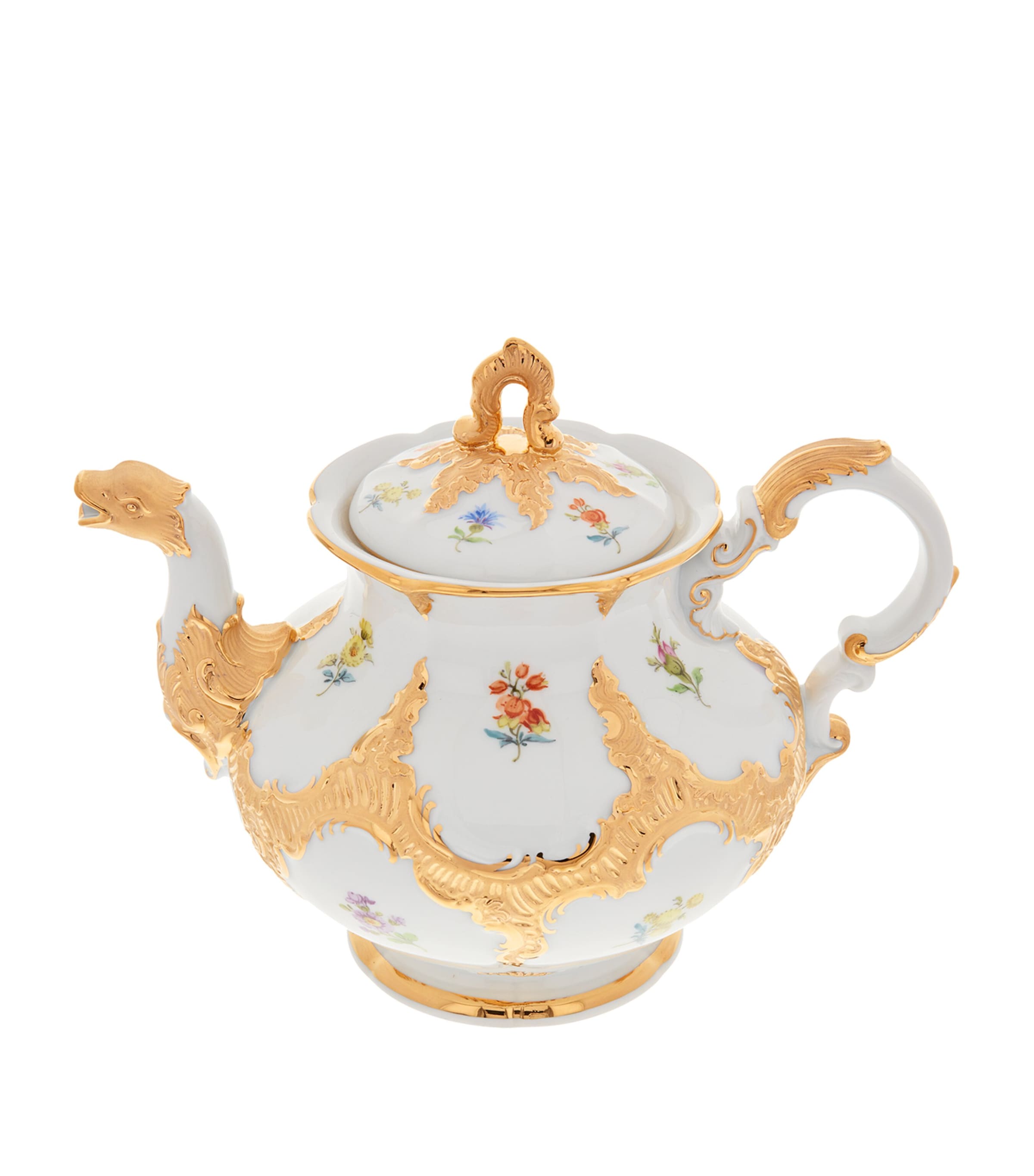 Meissen B-form Teapot In Gold