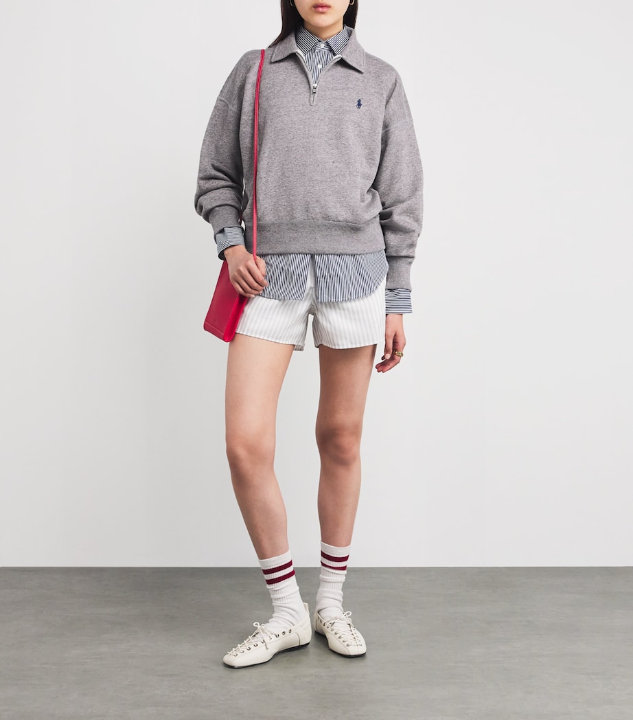 Cotton-Blend Quarter-Zip Sweatshirt DARK VINTAGE HEATHER Image 2