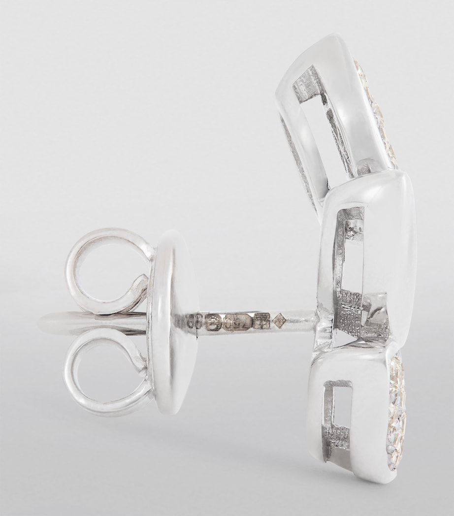 White Gold and Diamond Navette Earrings WHITE GOLD Image 3