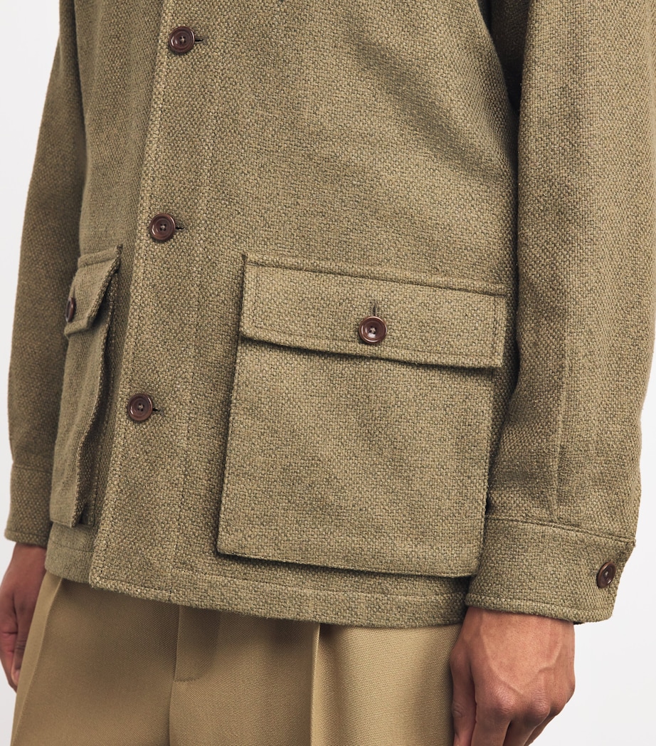 Silk-Linen-Cotton Utility Jacket PALE SAGE Image 6