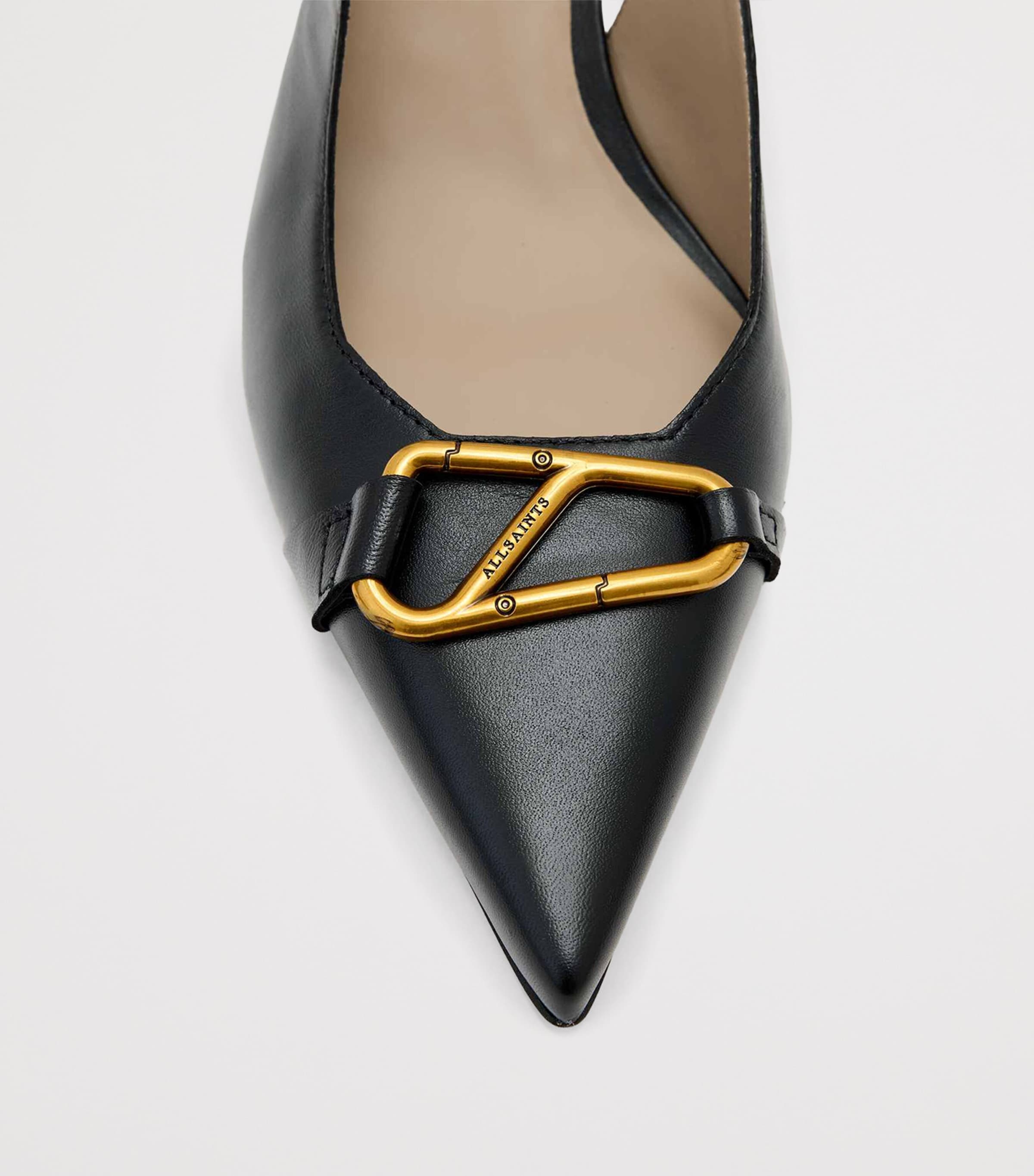 AllSaints Calfskin Hera Slingback Pumps 55 Black Image 3