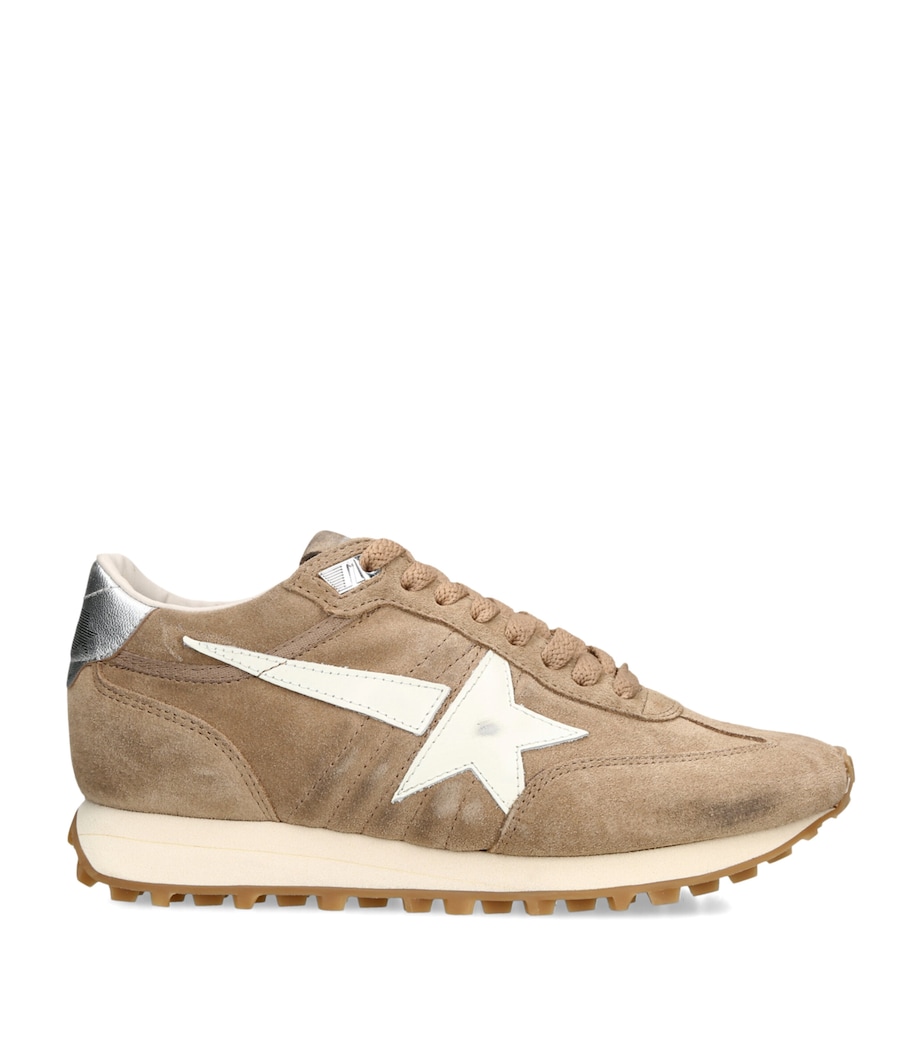 Golden Goose Suede Marathon Sneakers Tan Comb Image 1