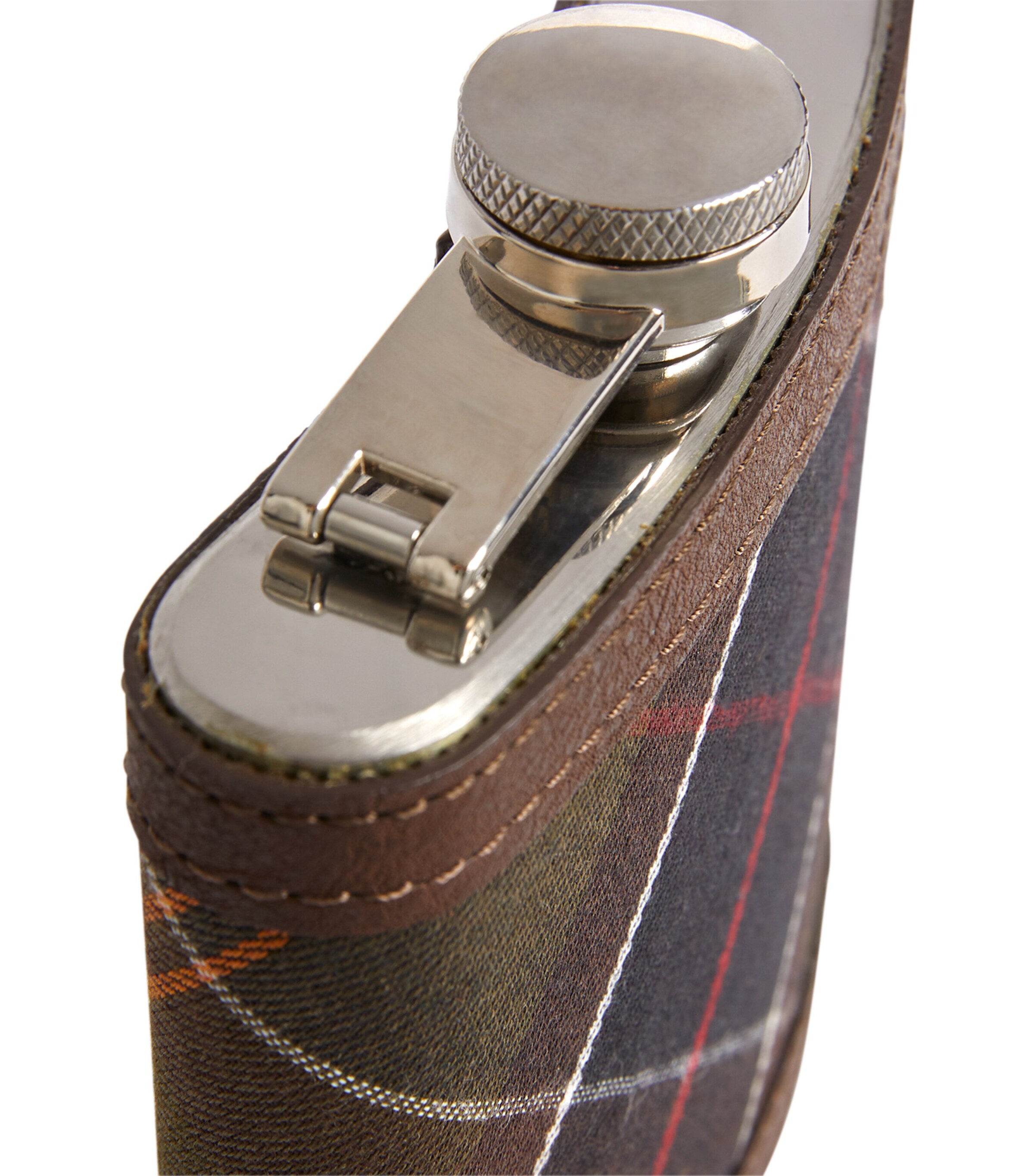 Tartan Hip Flask (175ml) DK BROWN Image 3