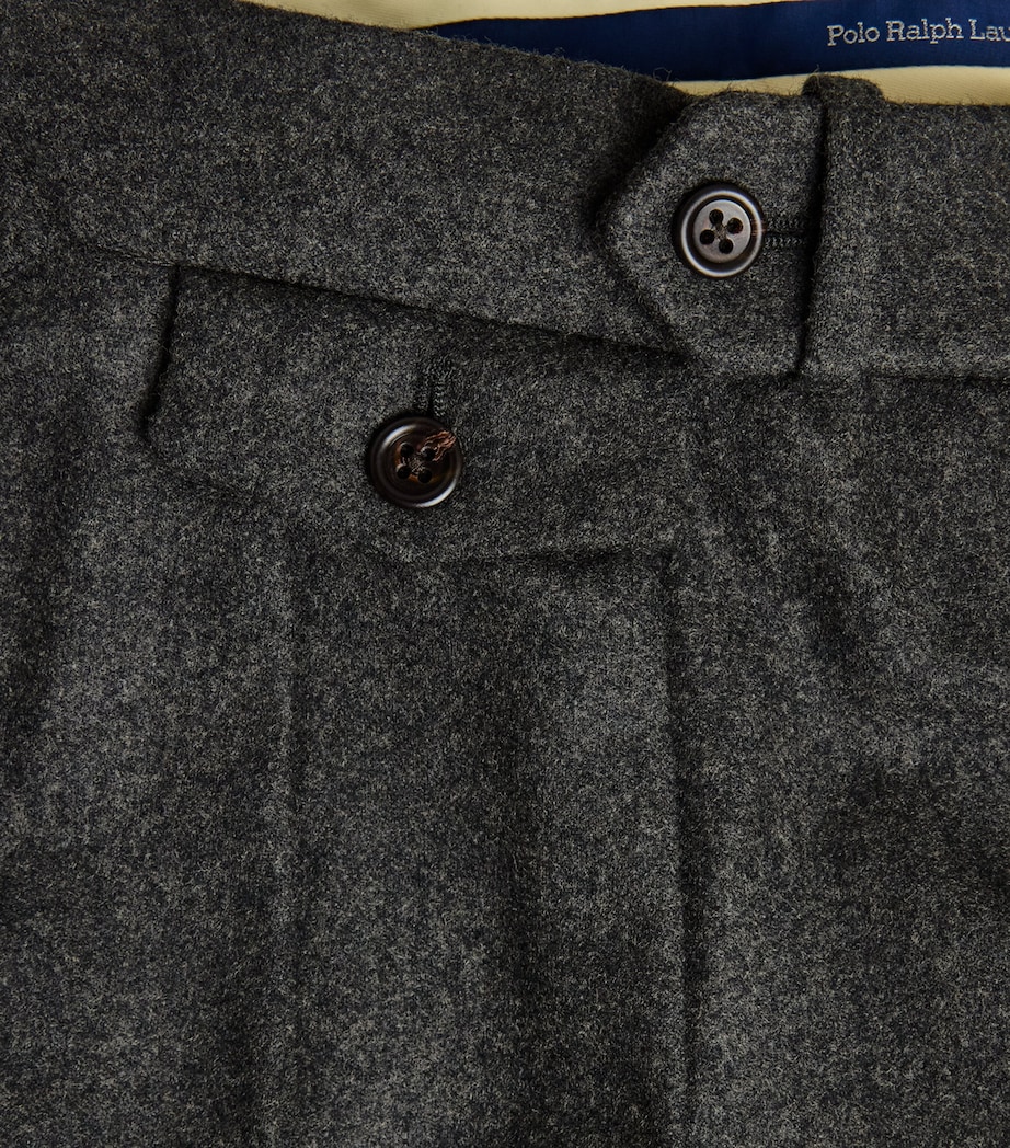 Polo Ralph Lauren Mens Wool Pleated Trousers Medium Grey Image 6