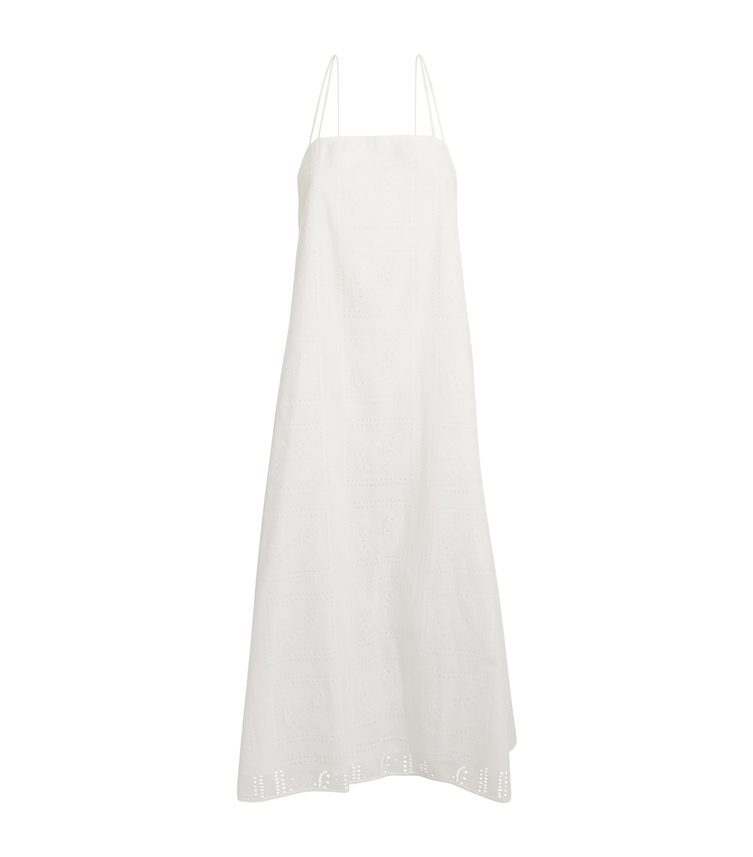 Shop Tory Burch Cotton Eyelet Midi Dress In White