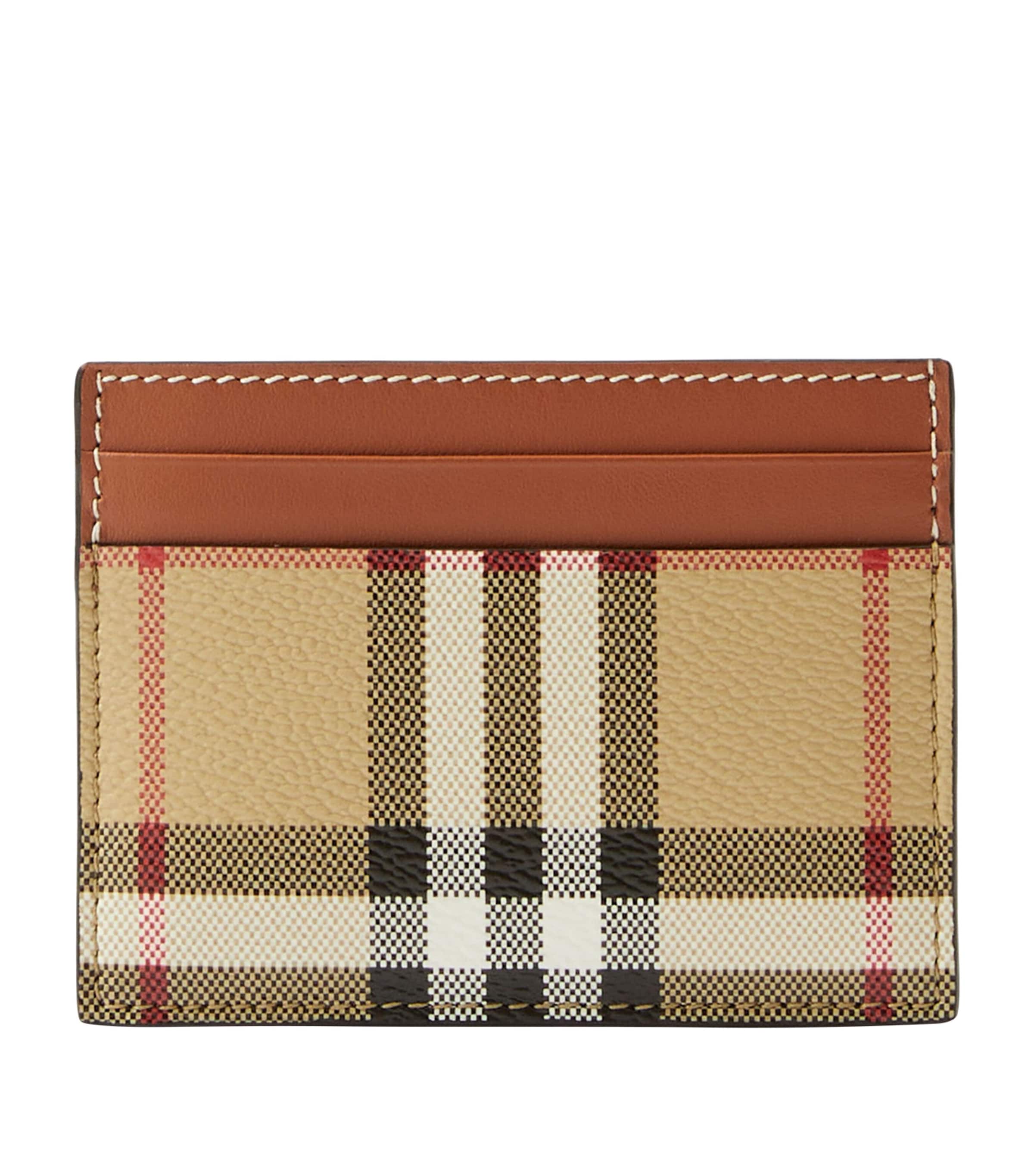 Burberry Check Card Holder In Brown
