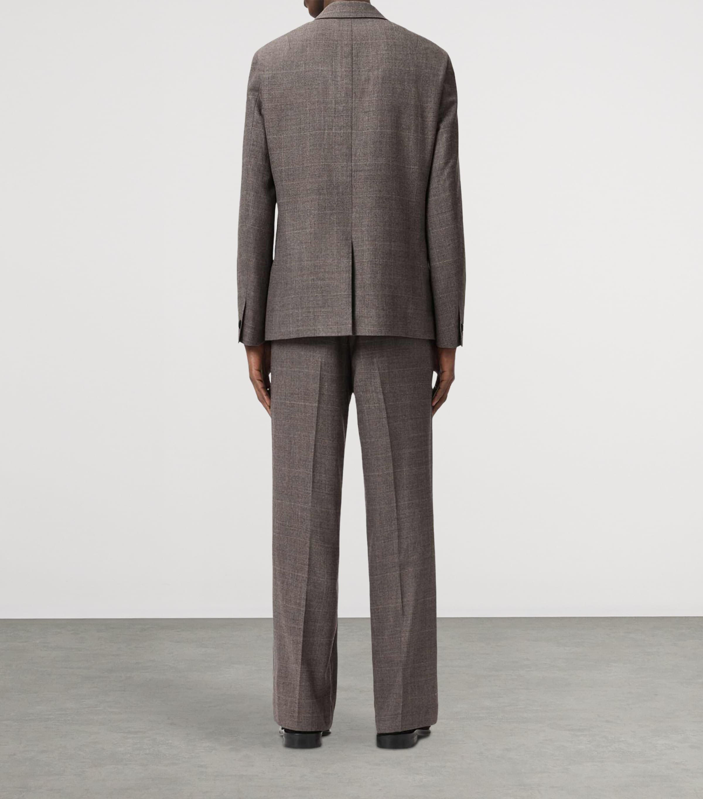 Wool-Blend Check Clover Trousers FEATHER TAUPE Image 3