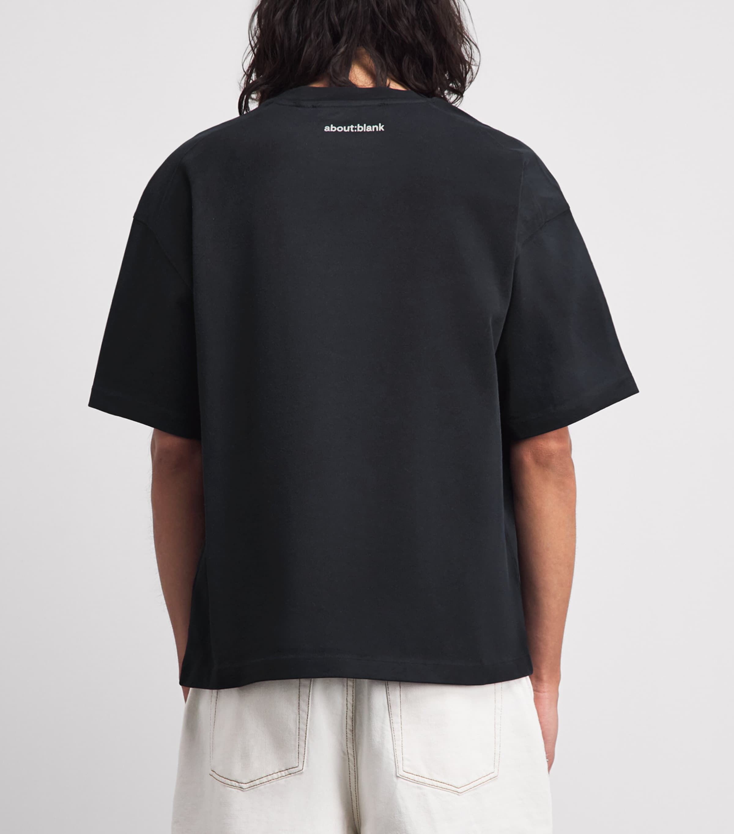 about:blank Mens Cotton Logo Garcon T-Shirt Black Image 5