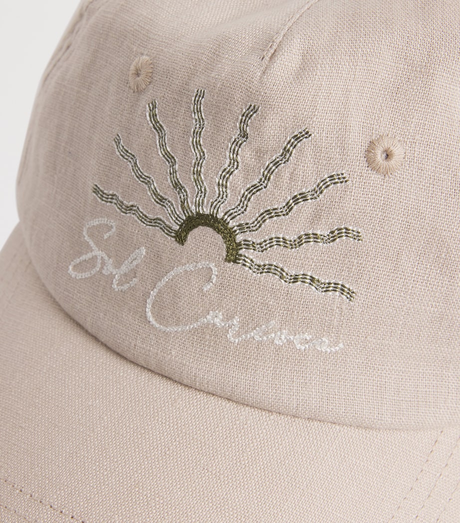 Linen Embroidered Fernando Baseball Cap 35-BEIGE Image 4