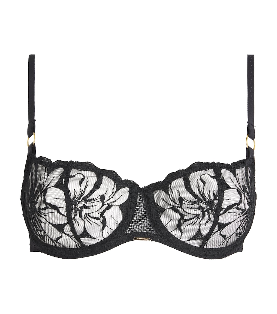 Chantelle Womens Embroidered Fleurs Balconette Bra Black Image 1