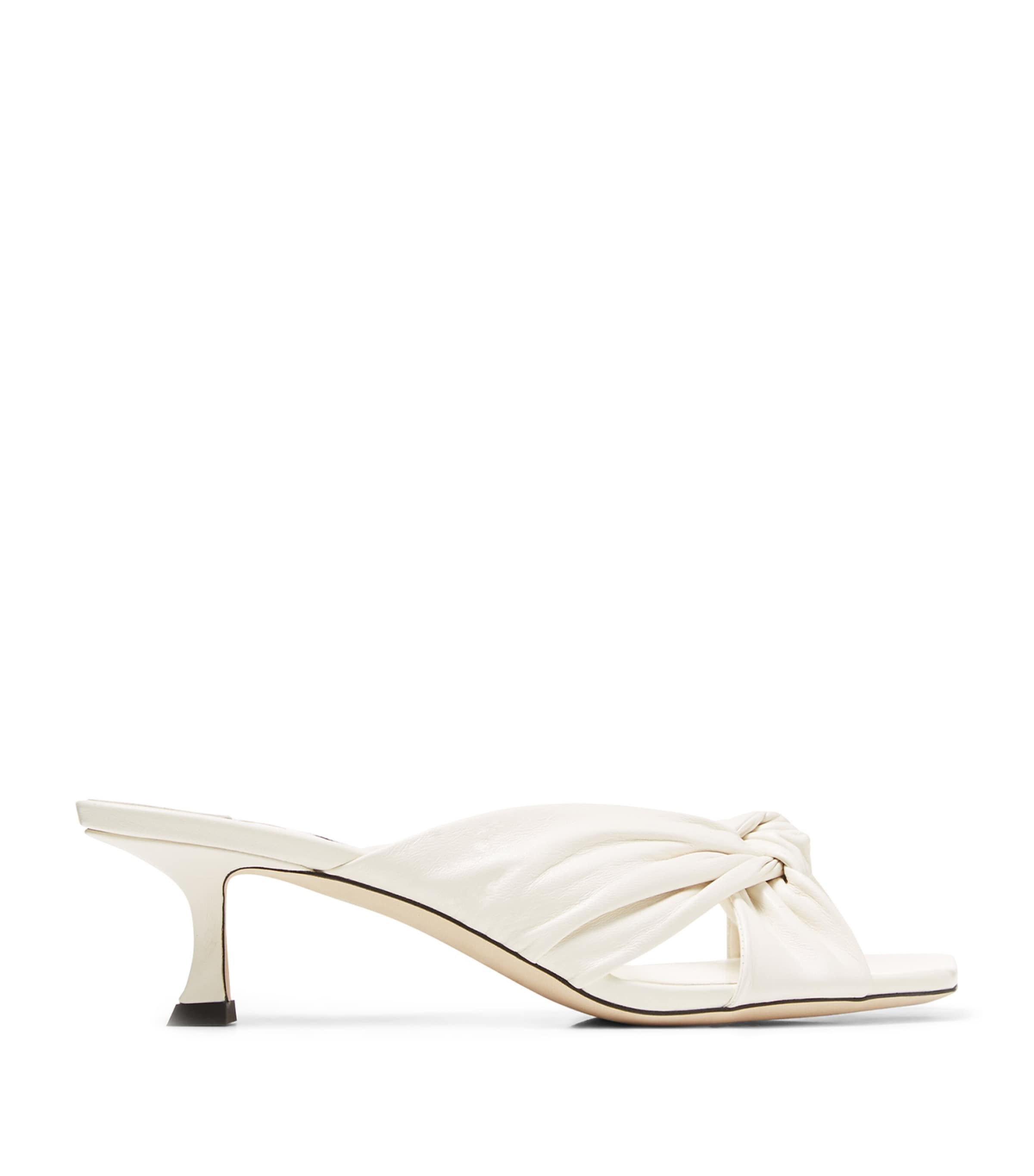 Shop Jimmy Choo Avenue 50 Leather Mules In White